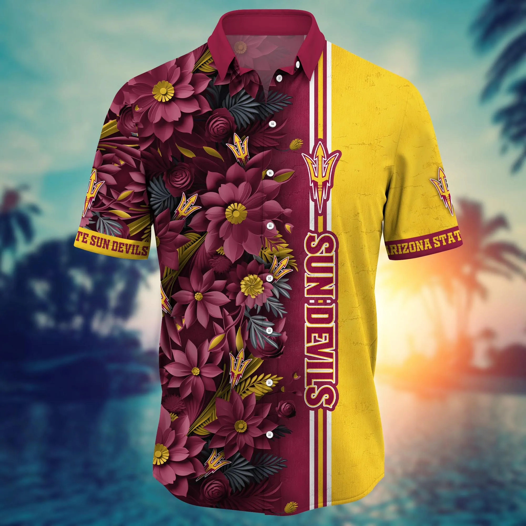 Arizona State Sun Devils NCAA Hawaiian Shirt Custom Shorts Aloha Shirt