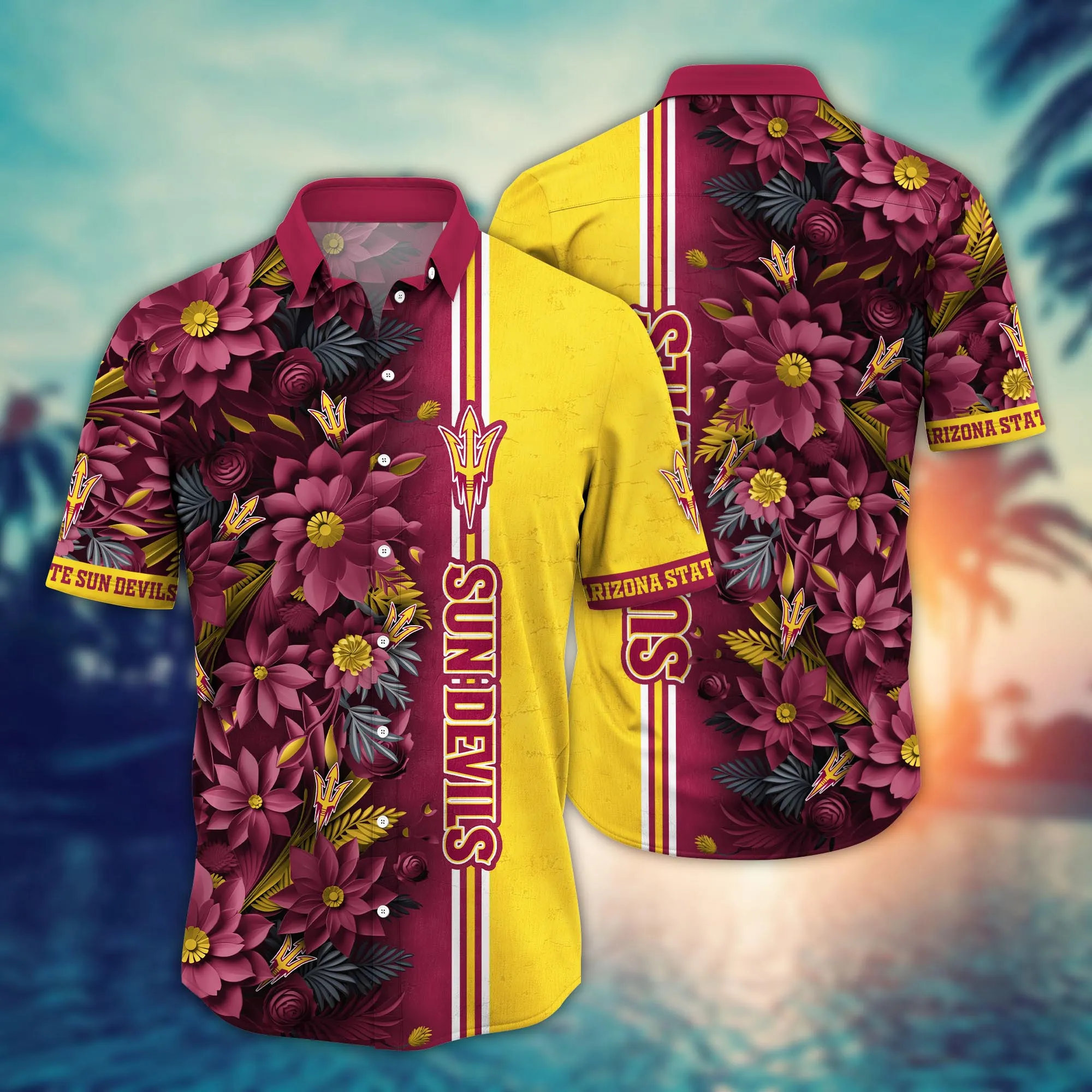 Arizona State Sun Devils NCAA Hawaiian Shirt Custom Shorts Aloha Shirt Arizona State Sun Devils NCAA Hawaiian Shirt Custom Shorts Aloha Shirt
