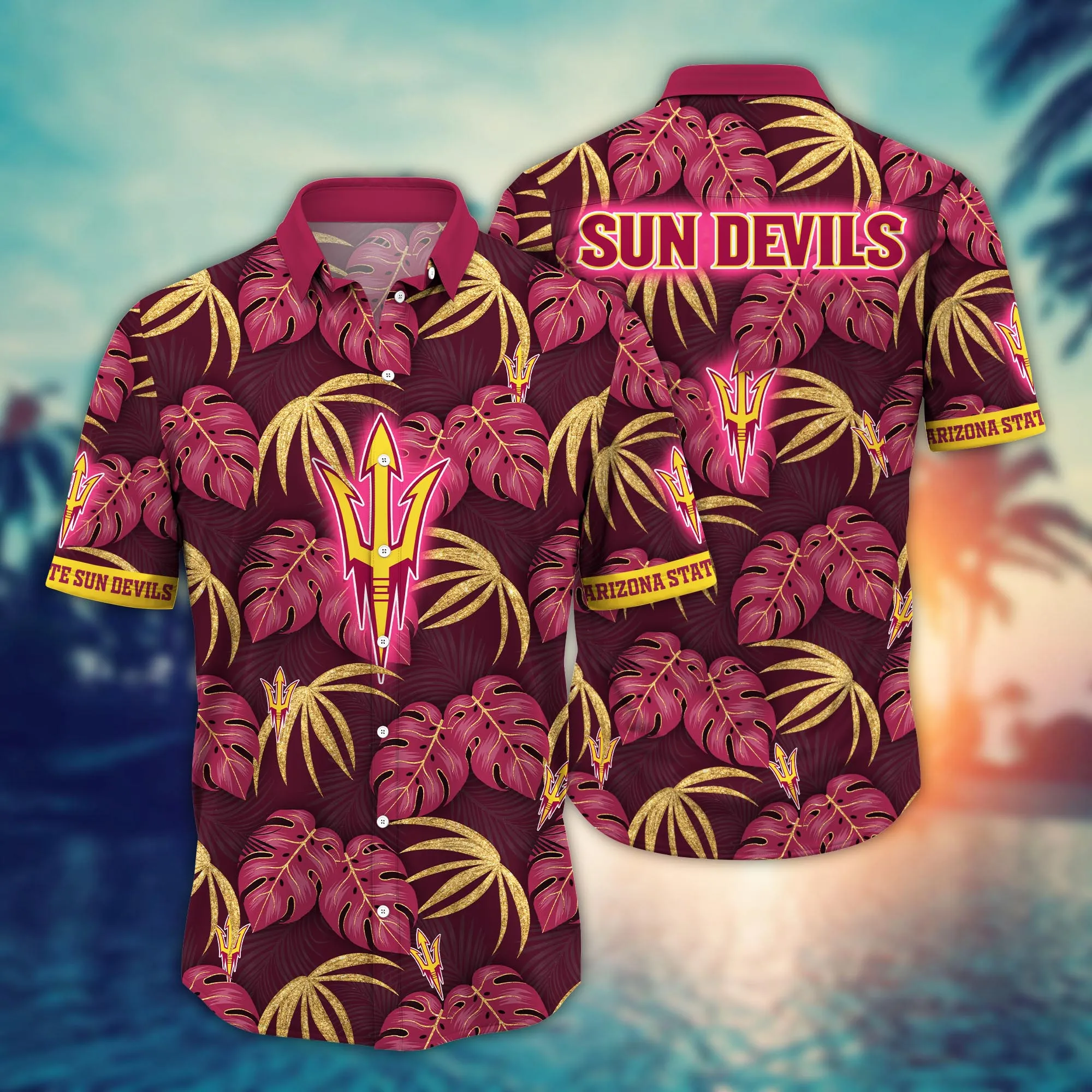 Arizona State Sun Devils NCAA Hawaiian Shirt Daylight Aloha Shirt Arizona State Sun Devils NCAA Hawaiian Shirt Daylight Aloha Shirt