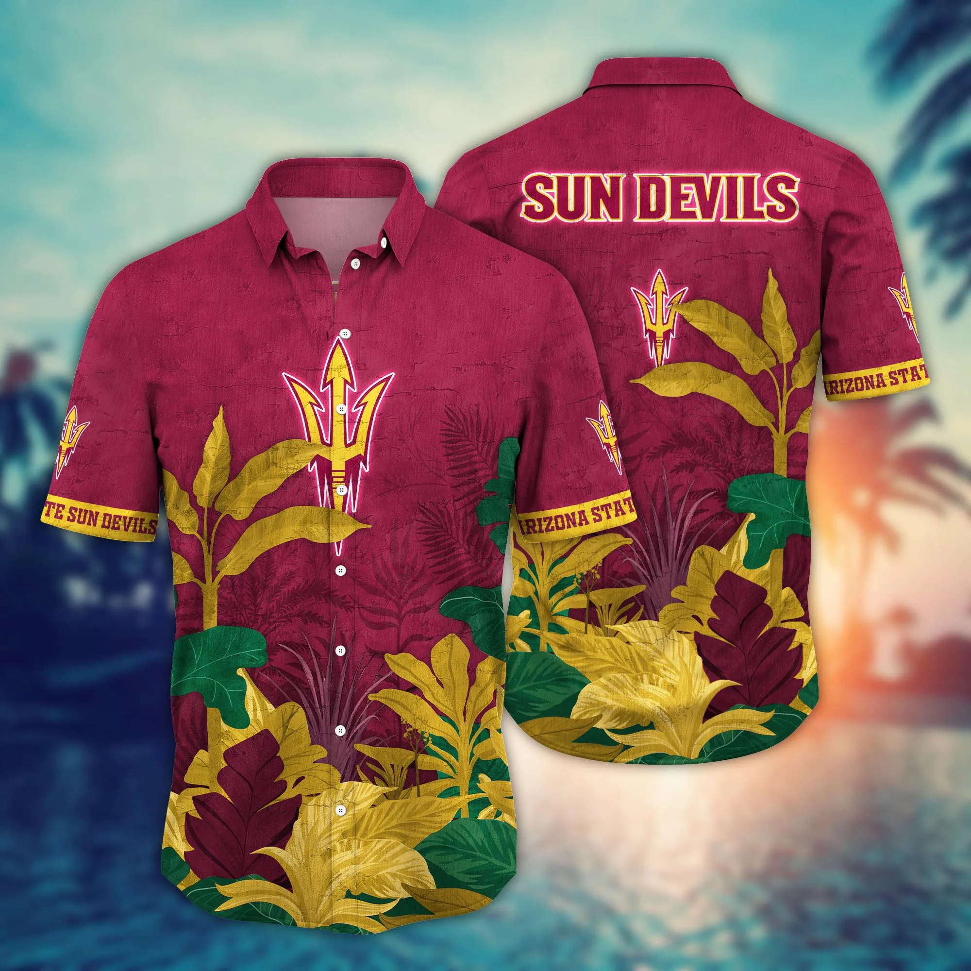 Arizona State Sun Devils NCAA Hawaiian Shirt Leisure Aloha Shirt Arizona State Sun Devils NCAA Hawaiian Shirt Leisure Aloha Shirt