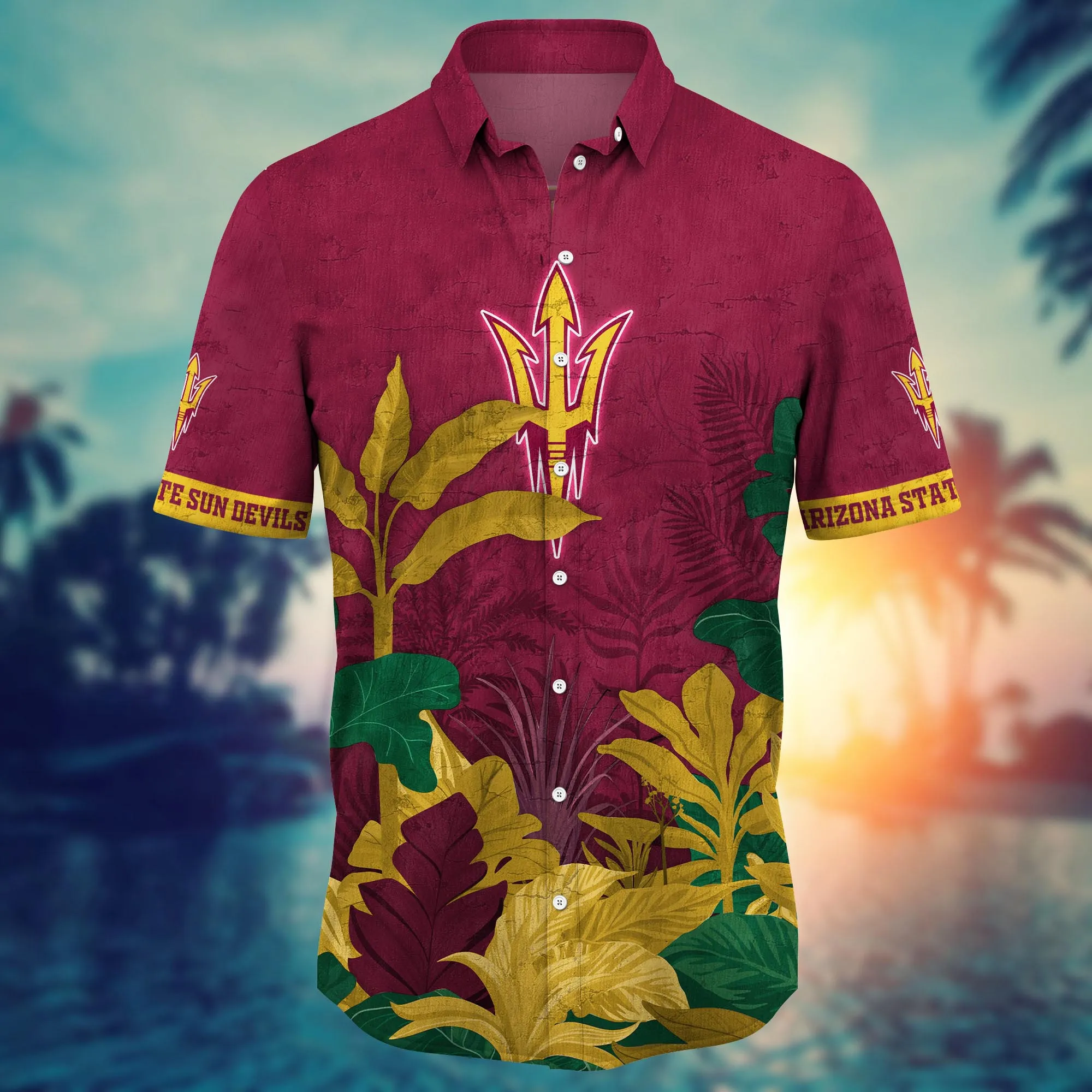 Arizona State Sun Devils NCAA Hawaiian Shirt Leisure Aloha Shirt