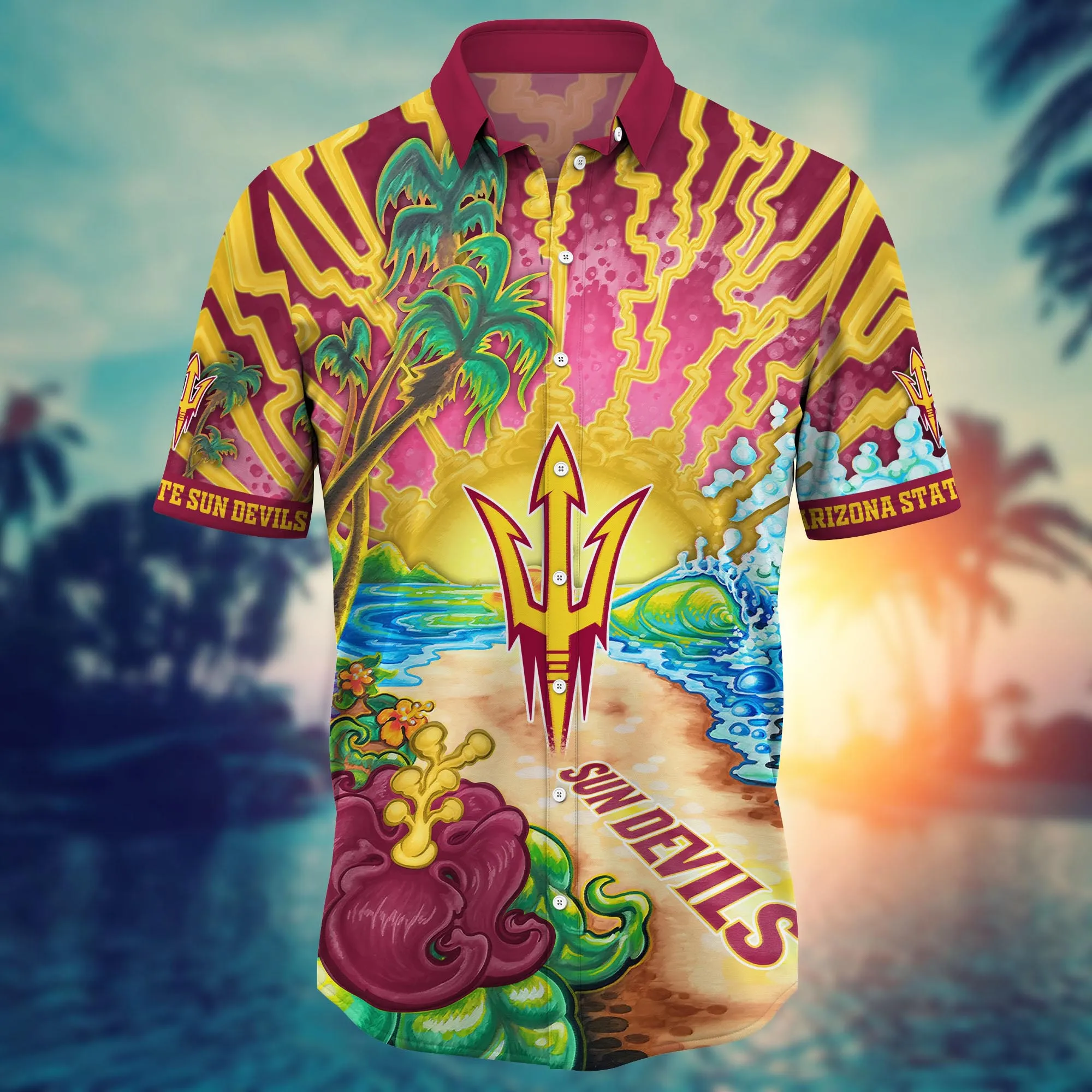 Arizona State Sun Devils NCAA Hawaiian Shirt Solsticetime Aloha Shirt