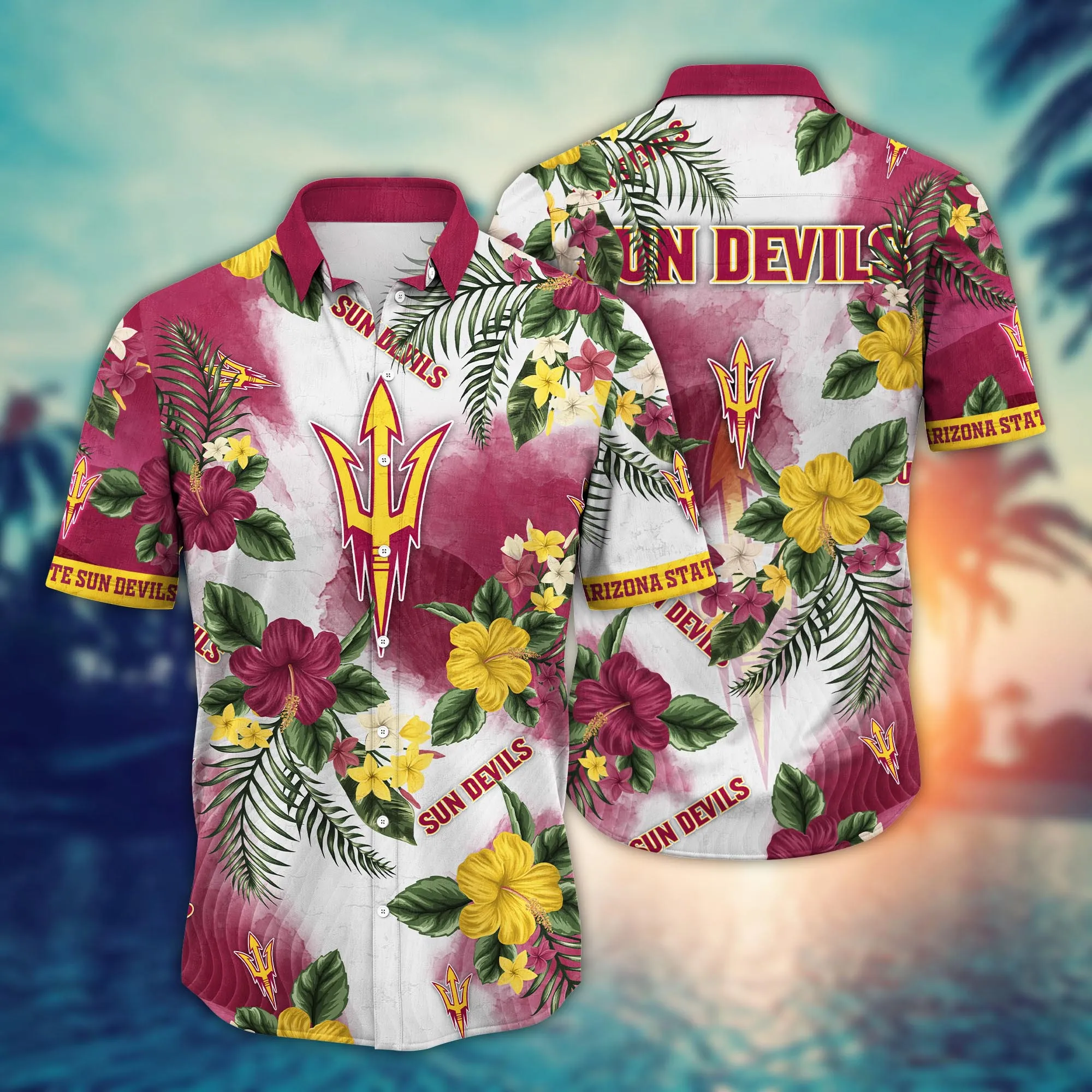 Arizona State Sun Devils NCAA Hawaiian Shirt Straw Hatstime Aloha Shirt Arizona State Sun Devils NCAA Hawaiian Shirt Straw Hatstime Aloha Shirt