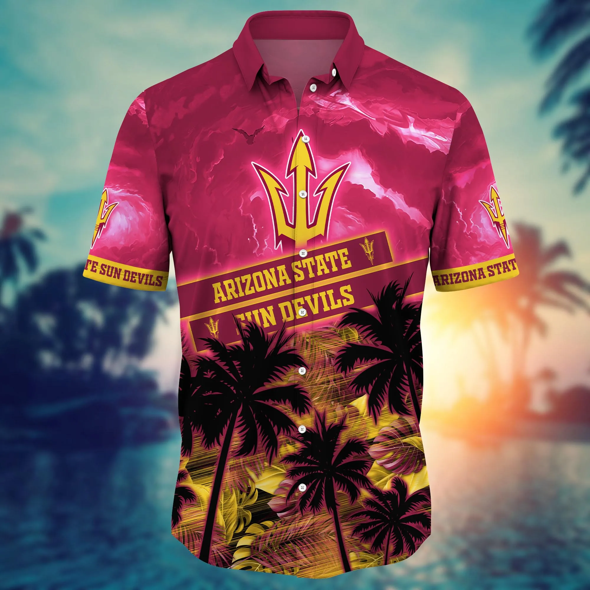 Arizona State Sun Devils NCAA Hawaiian Shirt Sundrenched Aloha Shirt