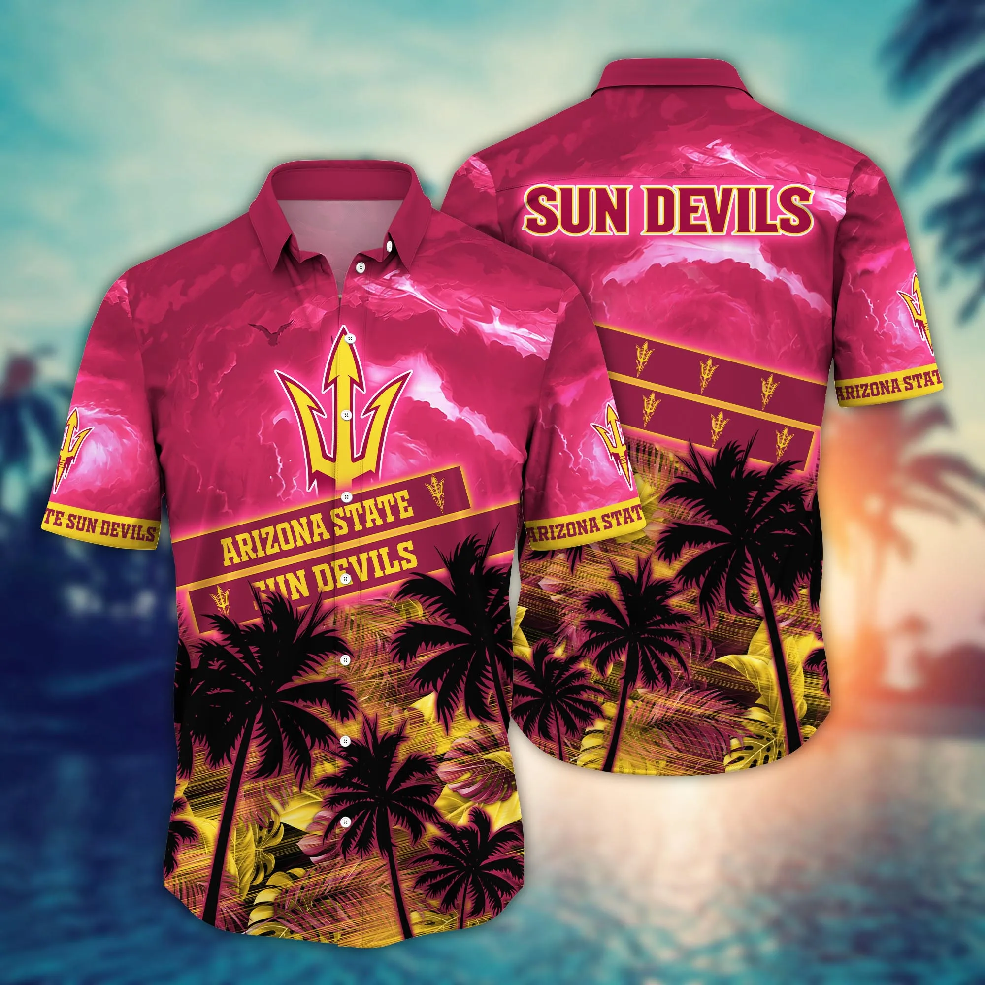 Arizona State Sun Devils NCAA Hawaiian Shirt Sundrenched Aloha Shirt Arizona State Sun Devils NCAA Hawaiian Shirt Sundrenched Aloha Shirt