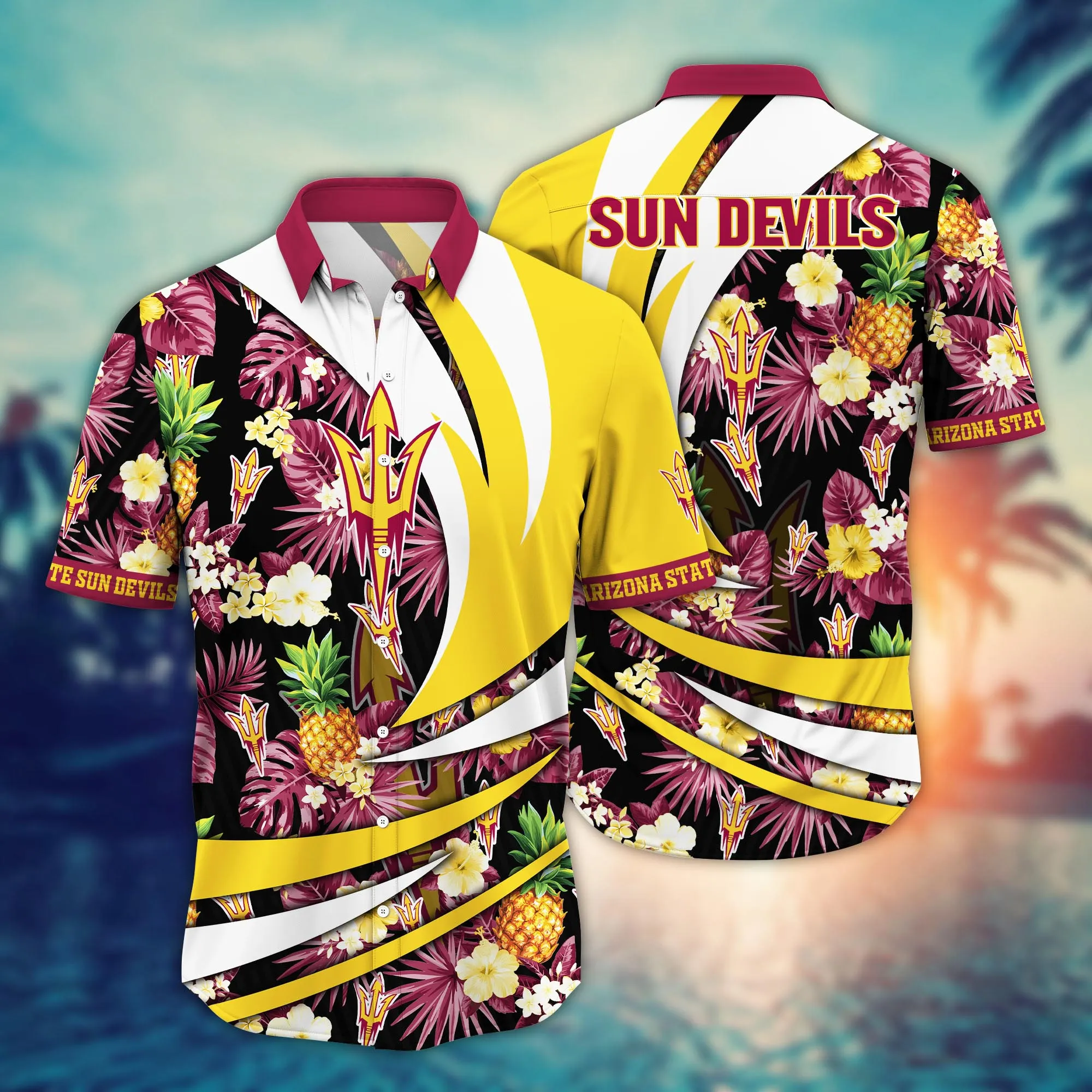 Arizona State Sun Devils NCAA Hawaiian Shirt Sunlight Aloha Shirt Arizona State Sun Devils NCAA Hawaiian Shirt Sunlight Aloha Shirt