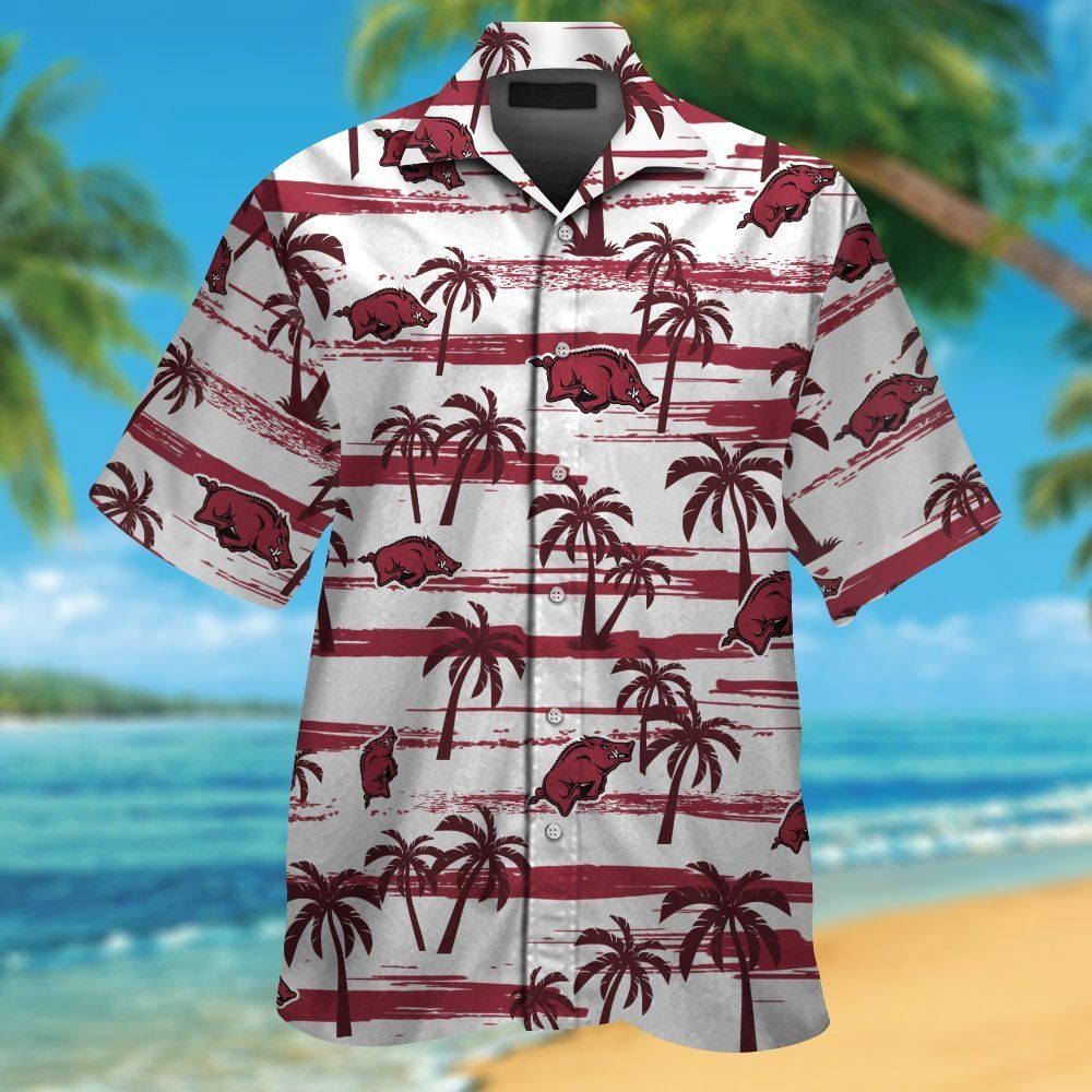 Arkansas Razorbacks Hawaiian Short Sleeve Tropical Design Unique Shirt