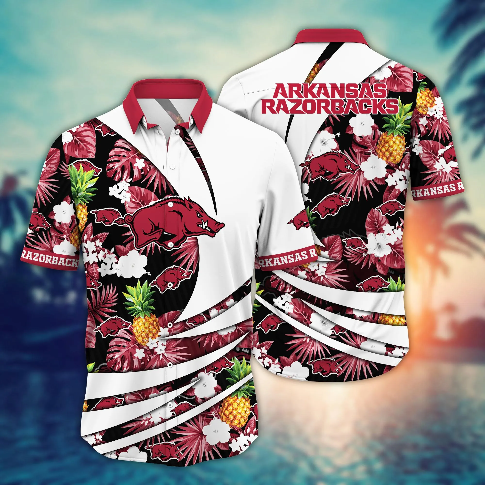 Arkansas Razorbacks NCAA Hawaiian Shirt August Aloha Shirt Arkansas Razorbacks NCAA Hawaiian Shirt August Aloha Shirt