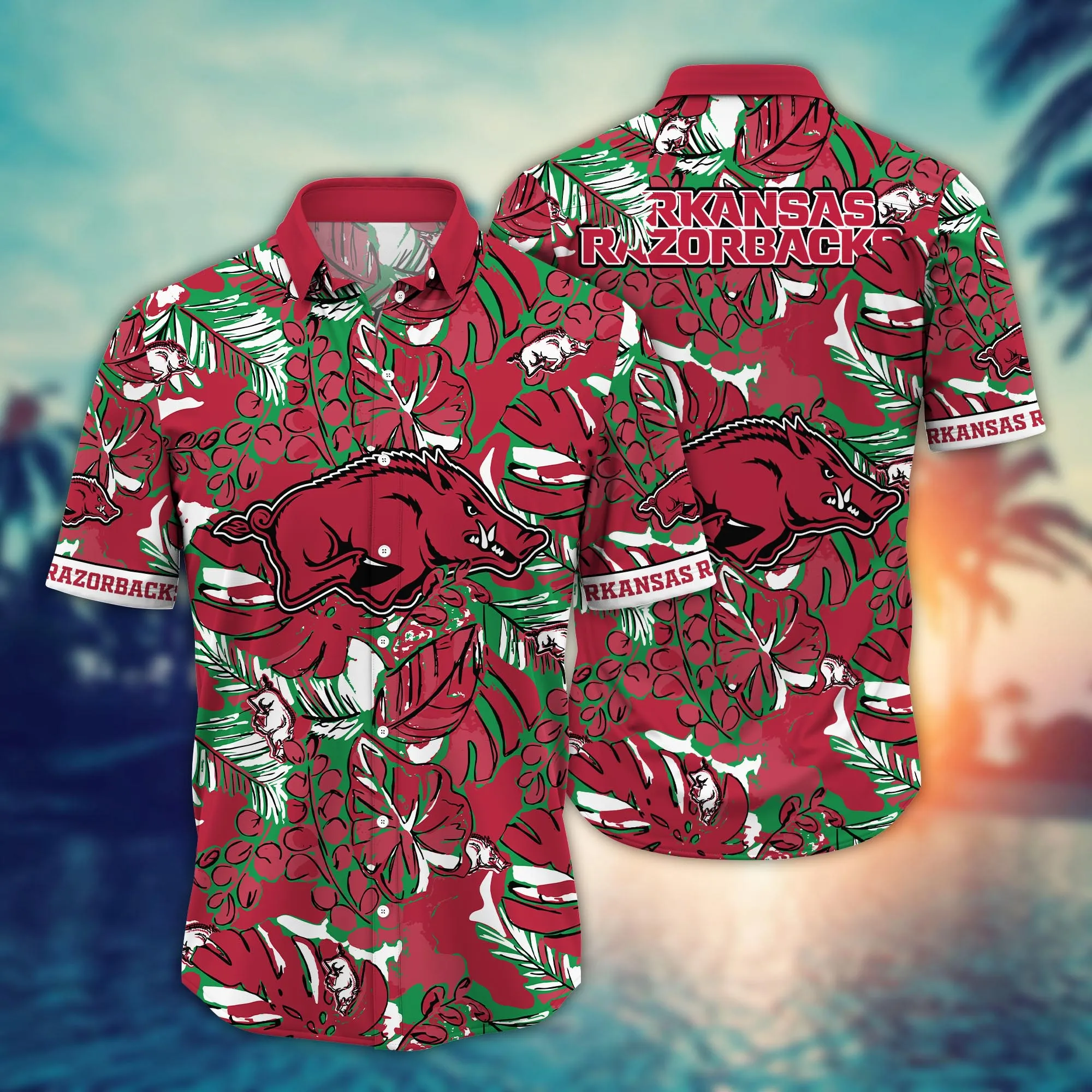 Arkansas Razorbacks NCAA Hawaiian Shirt Beach Season Aloha Shirt Arkansas Razorbacks NCAA Hawaiian Shirt Beach Season Aloha Shirt
