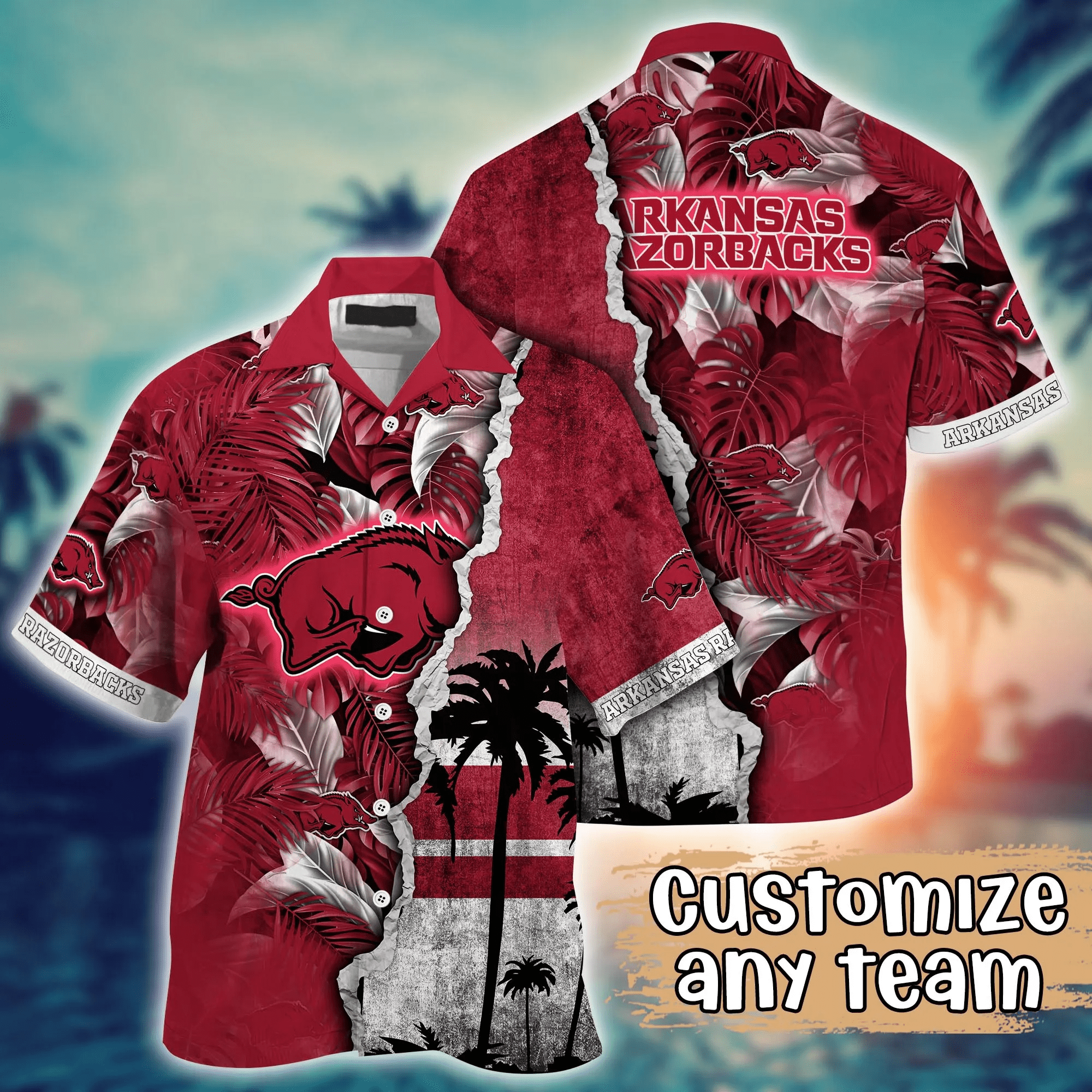 Arkansas Razorbacks NCAA Hawaiian Shirt Custom Road Trips Premier League Shirts Arkansas Razorbacks NCAA Hawaiian Shirt Custom Road Trips Premier League Shirts
