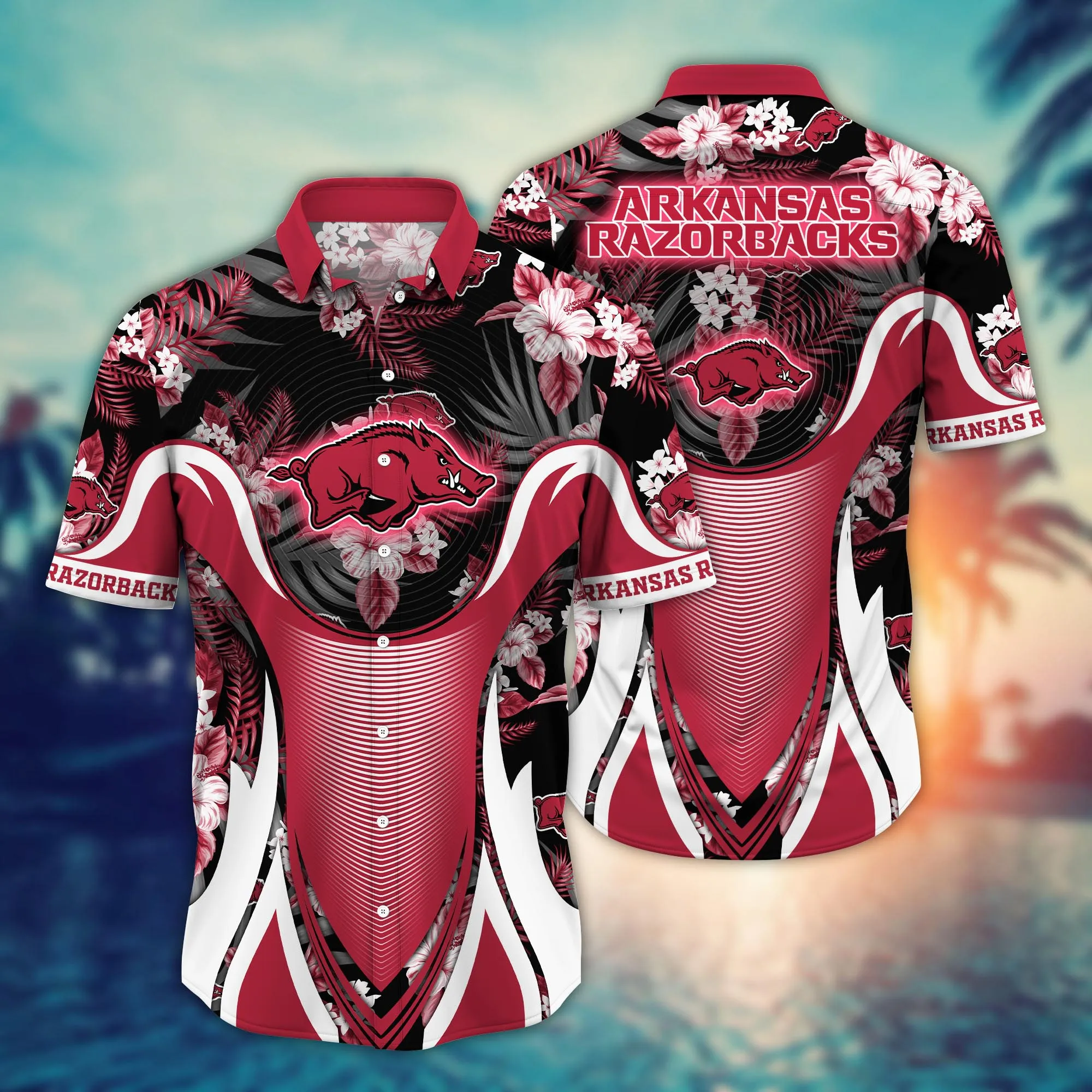 Arkansas Razorbacks NCAA Hawaiian Shirt Heatwave Aloha Shirt Arkansas Razorbacks NCAA Hawaiian Shirt Heatwave Aloha Shirt