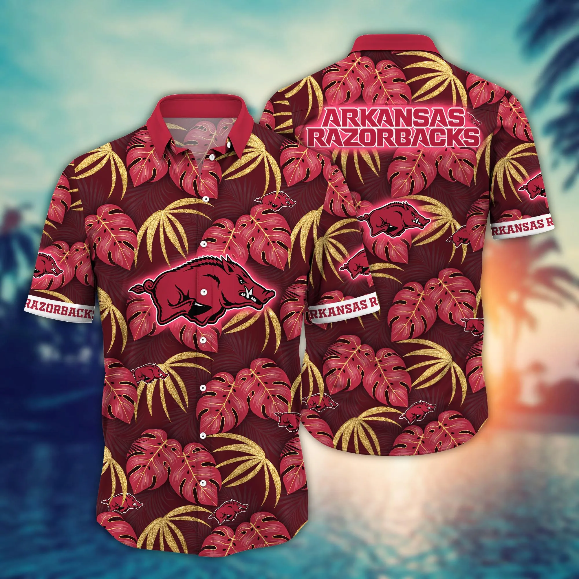 Arkansas Razorbacks NCAA Hawaiian Shirt Leisure Aloha Shirt Arkansas Razorbacks NCAA Hawaiian Shirt Leisure Aloha Shirt
