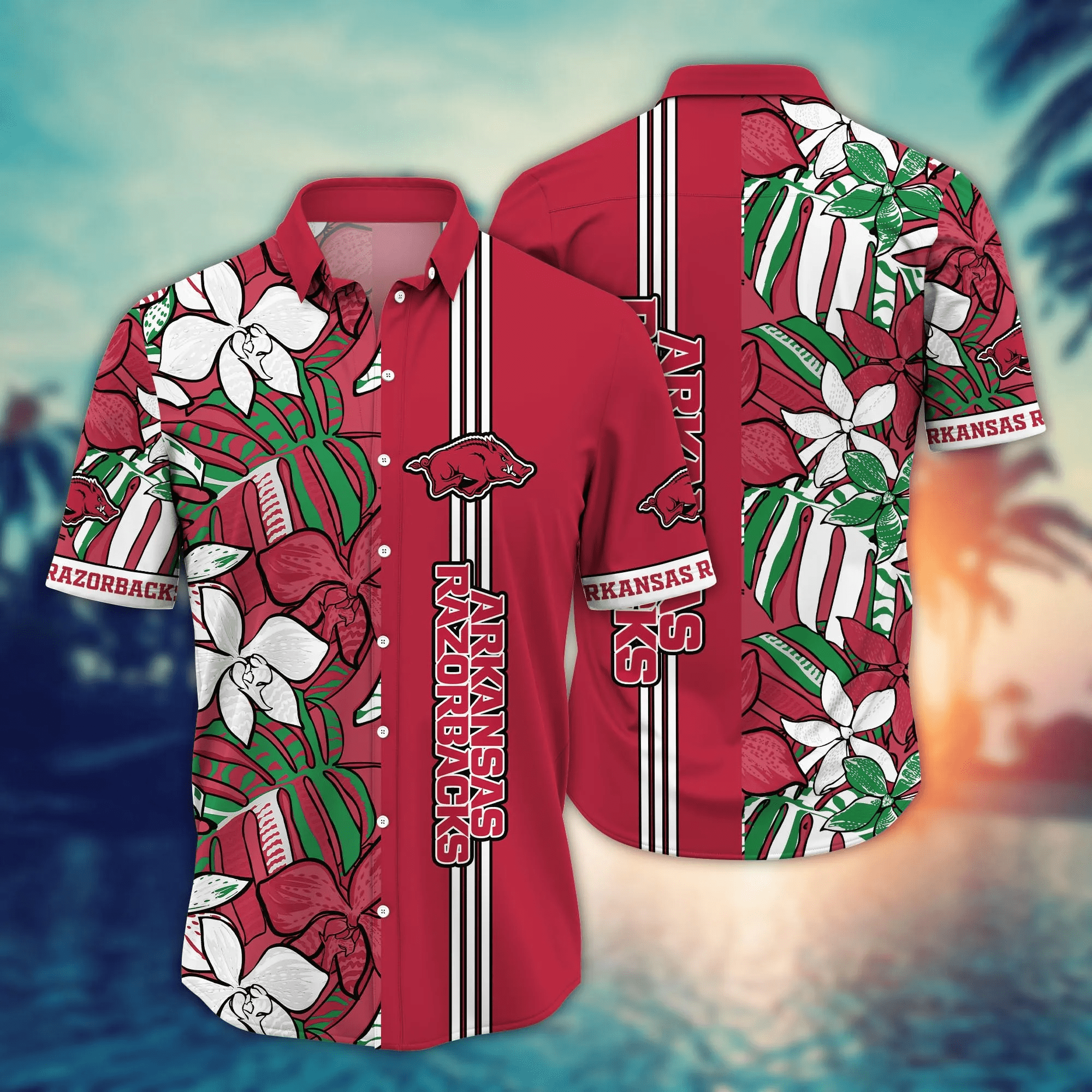 Arkansas Razorbacks NCAA Hawaiian Shirt Surfing Aloha Shirt Arkansas Razorbacks NCAA Hawaiian Shirt Surfing Aloha Shirt