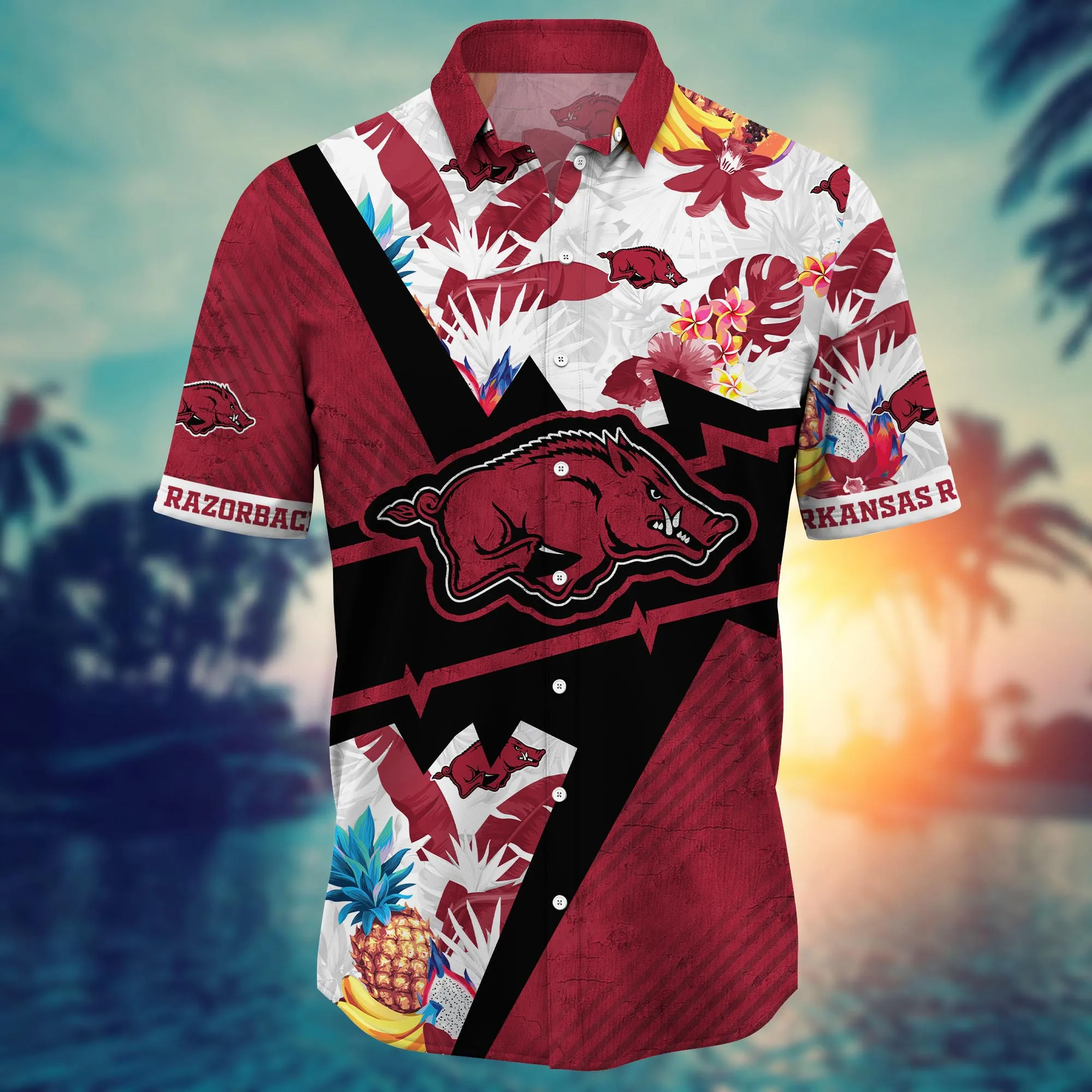 Arkansas Razorbacks NCAA Hawaiian Shirt Vacation Time Aloha Shirt