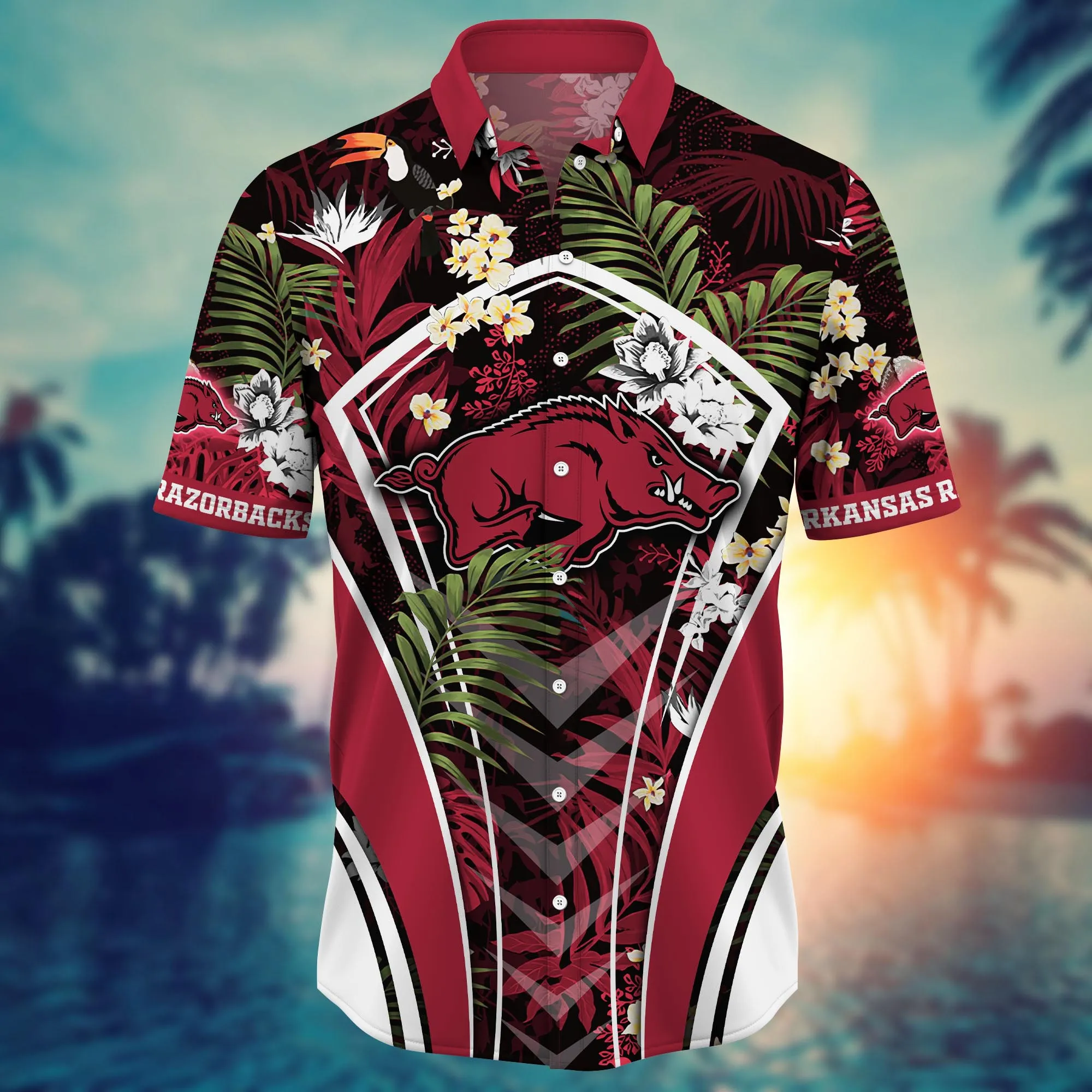 Arkansas Razorbacks NCAA Hawaiian Shirt Warm Nights Aloha Shirt