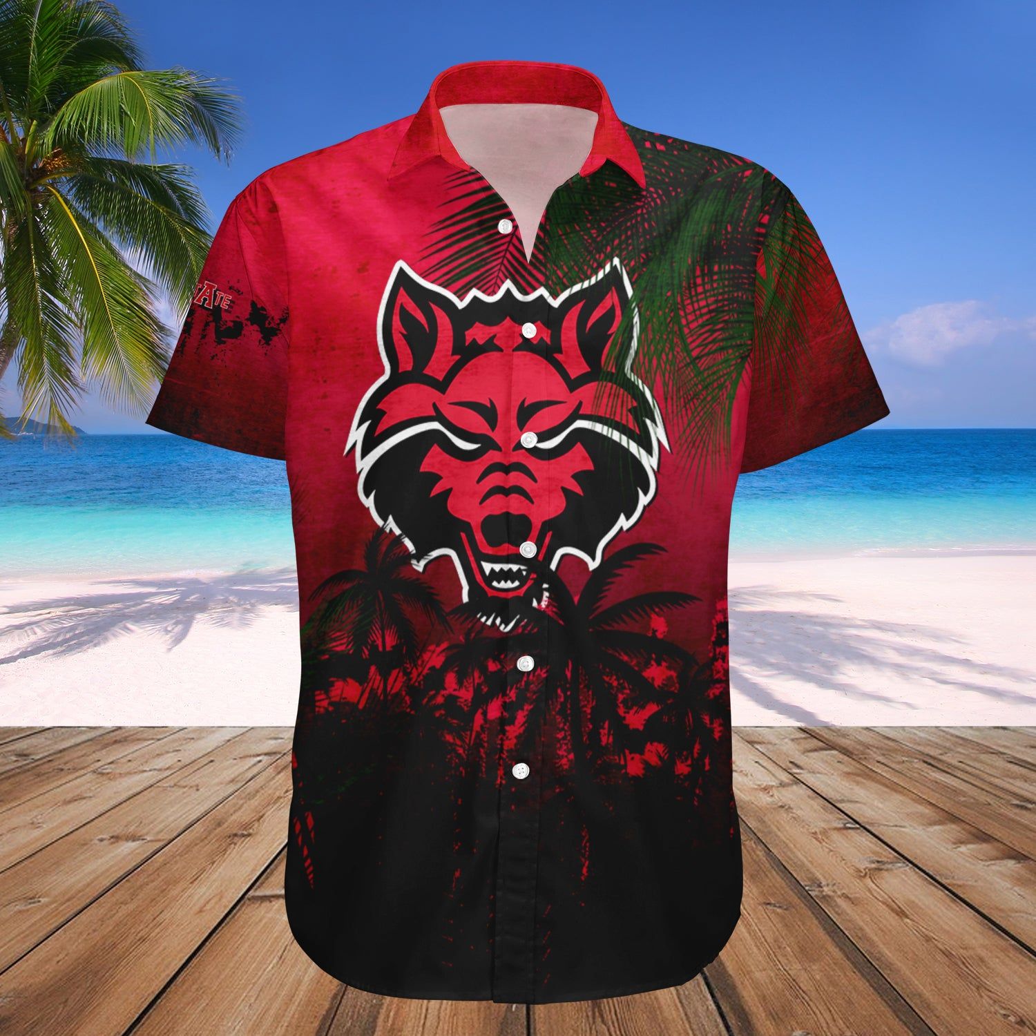 Arkansas State Red Wolves Hawaii Shirt Coconut Tree Tropical Grunge – NCAA