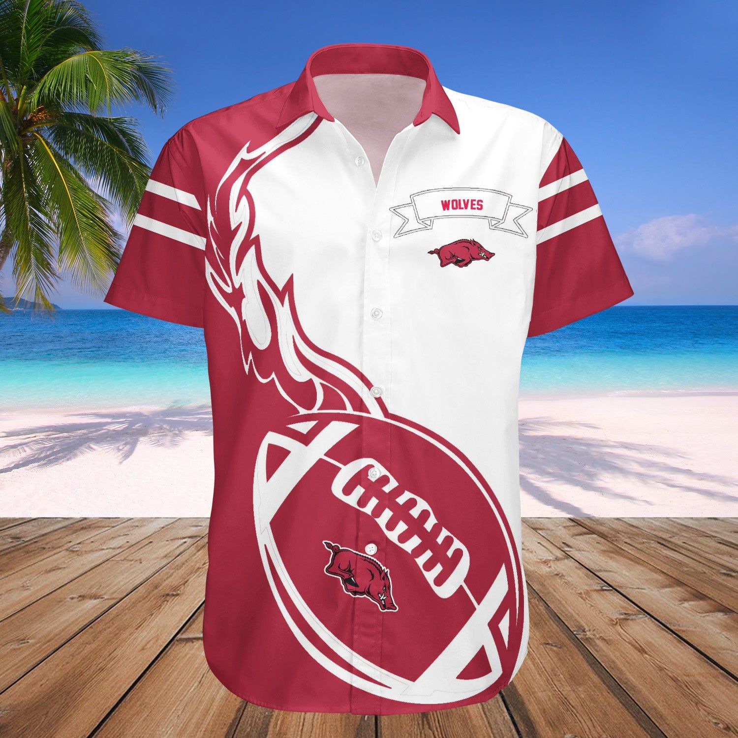 Arkansas State Red Wolves Hawaii Shirt Flame Ball – NCAA