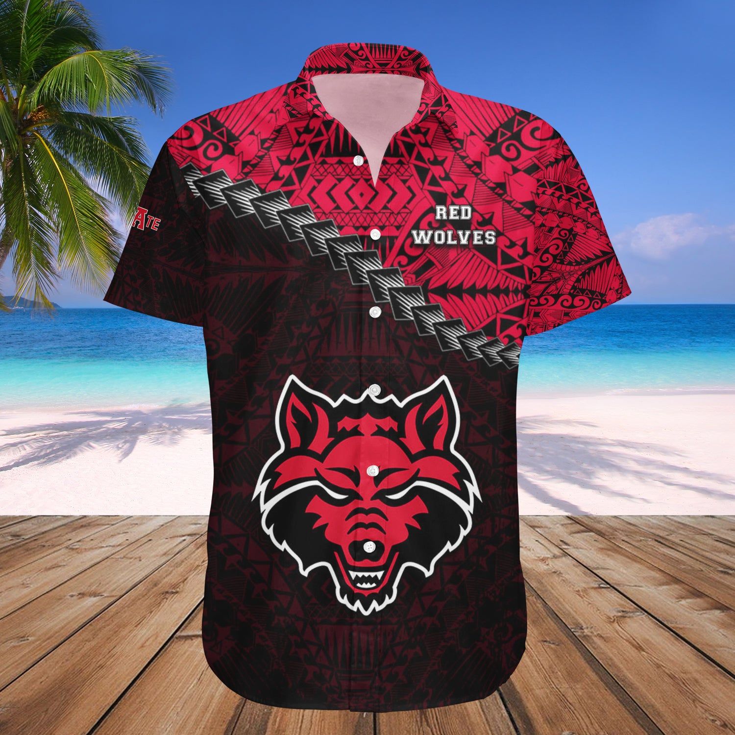 Arkansas State Red Wolves Hawaii Shirt Grunge Polynesian Tattoo – NCAA