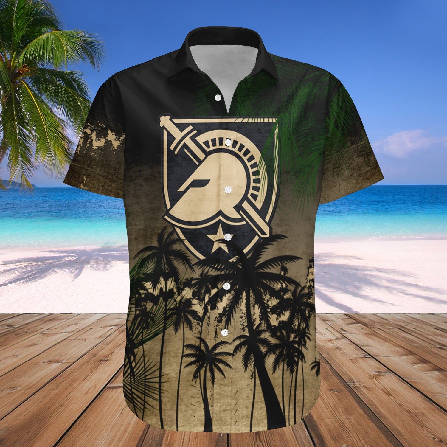 Army Black Knights Hawaii Shirt Coconut Tree Tropical Grunge – NCAA