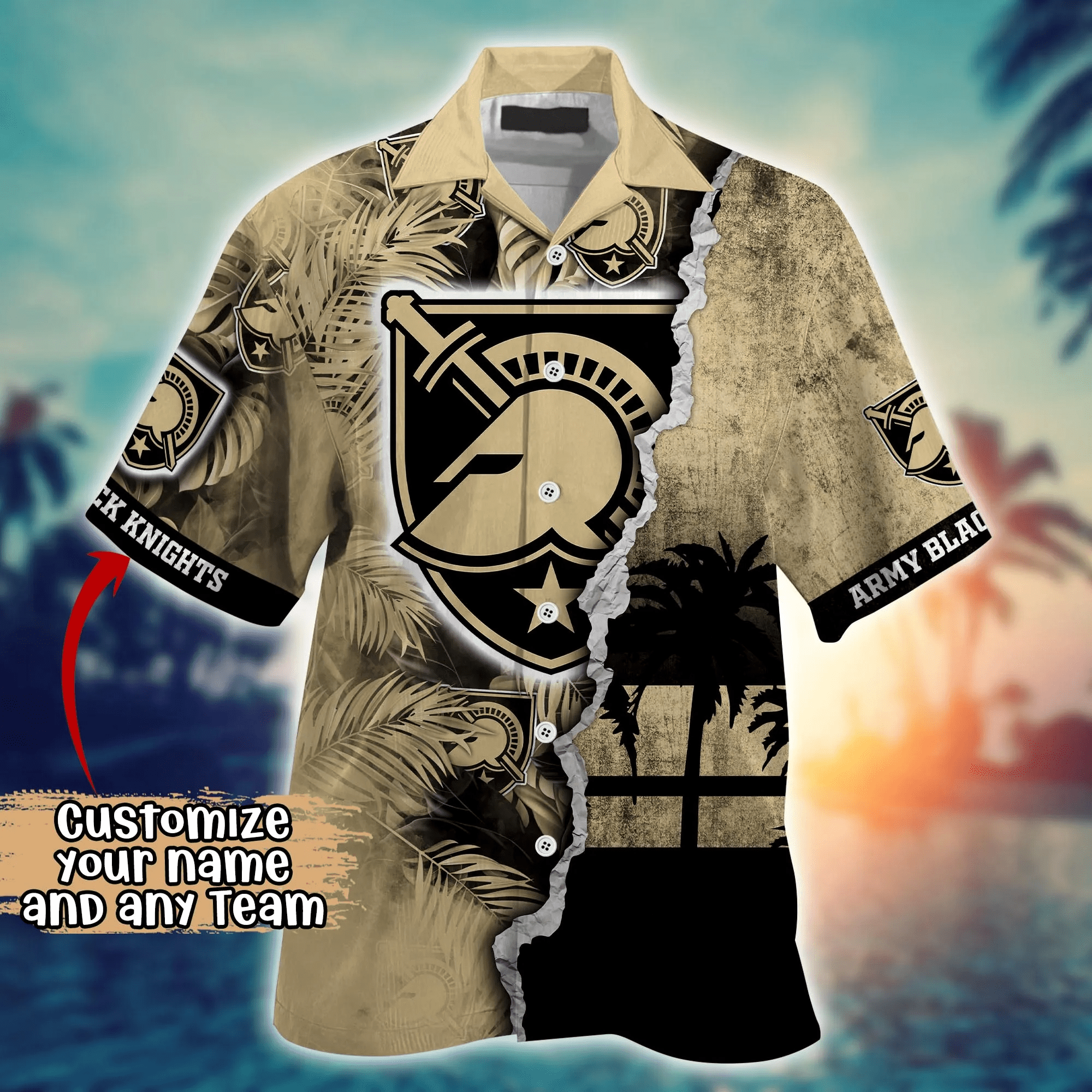 Army Black Knights NCAA Hawaiian Shirt Custom Sun Rays The Green Pitch Sport Shirts