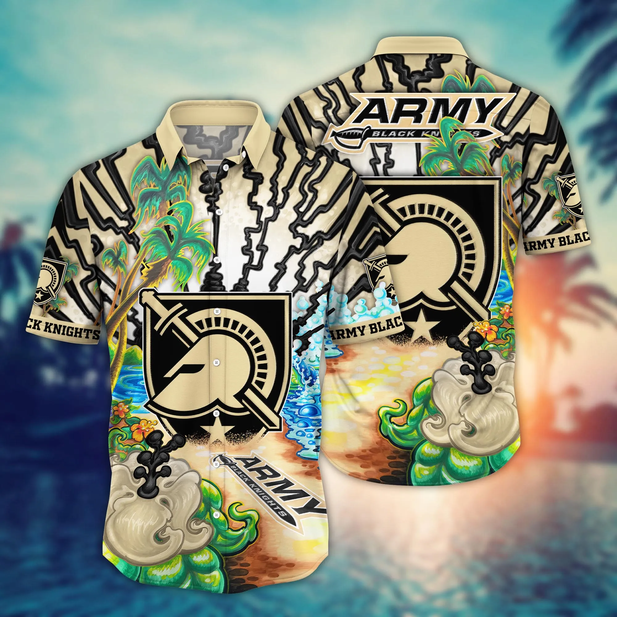Army Black Knights NCAA Hawaiian Shirt Sundowntime Aloha Shirt