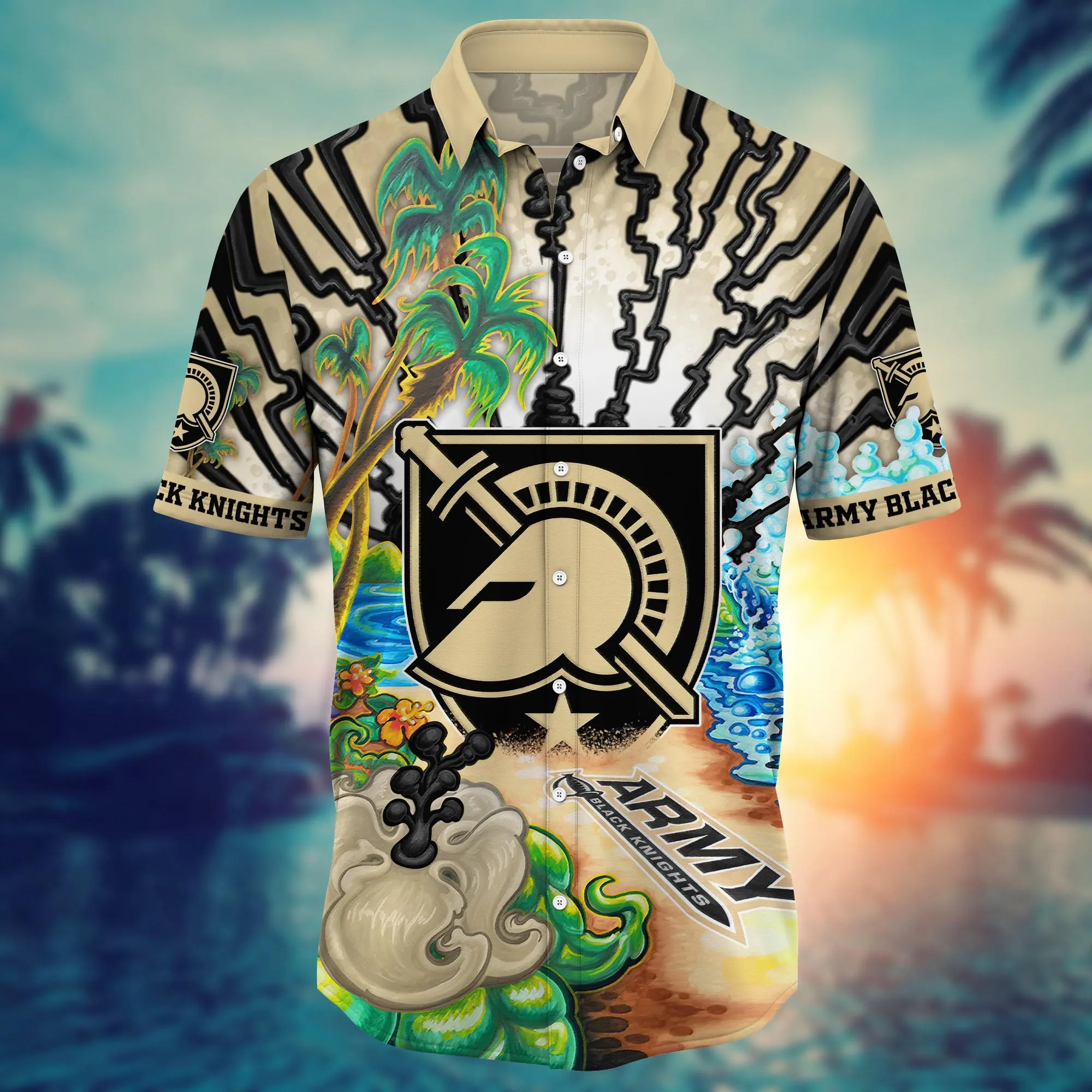 Army Black Knights NCAA Hawaiian Shirt Sundowntime Aloha Shirt