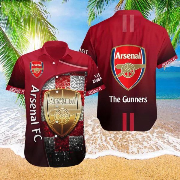 Arsenal Fc Red The Gunners Trendy Hawaiian Shirt Aloha Shirt