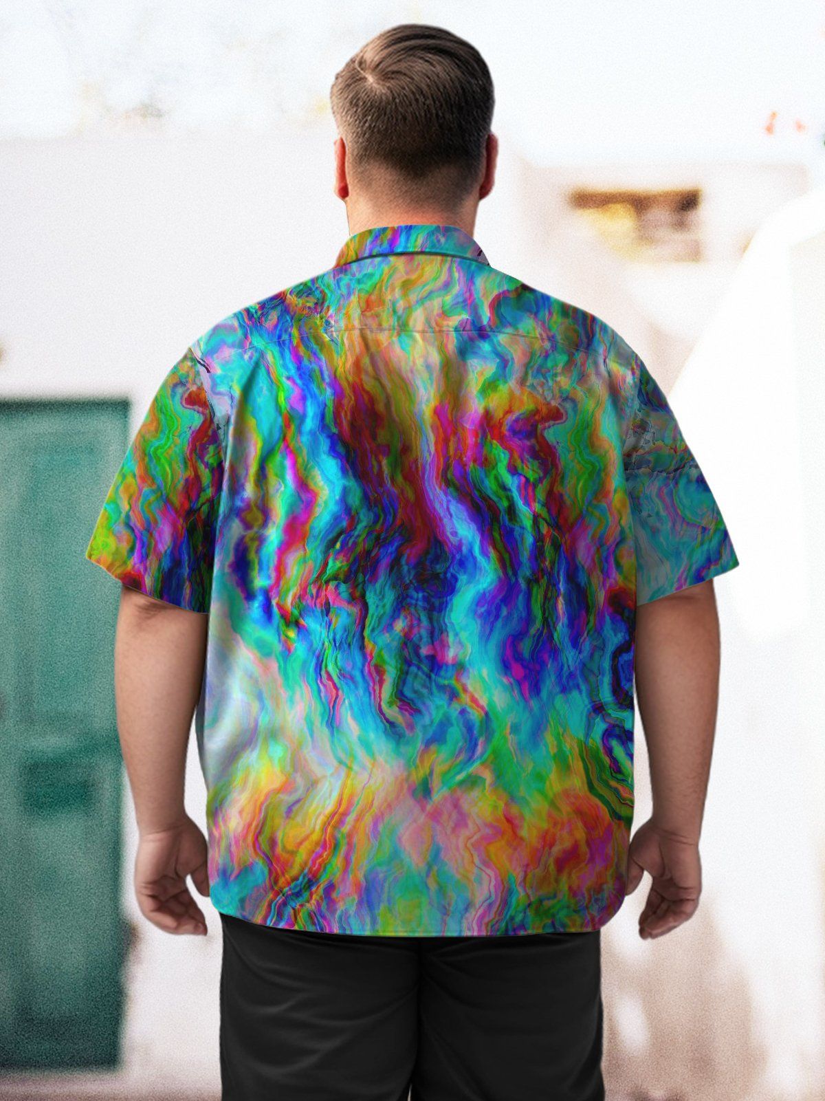 Art Big & Tall Colorful Marbling Hawaiian Shirt