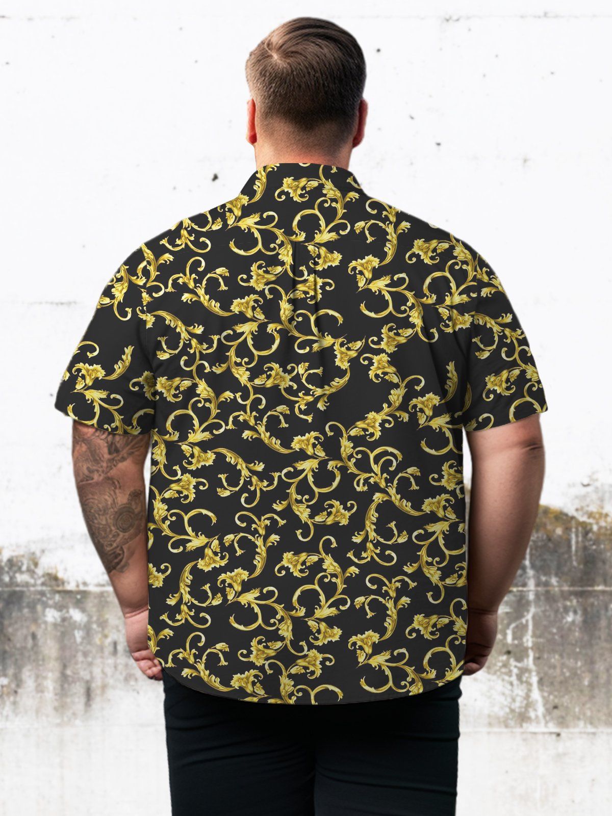 Art Big & Tall Curly Pattern Hawaiian Shirt Mysterious Dark Hawaiian Shirt