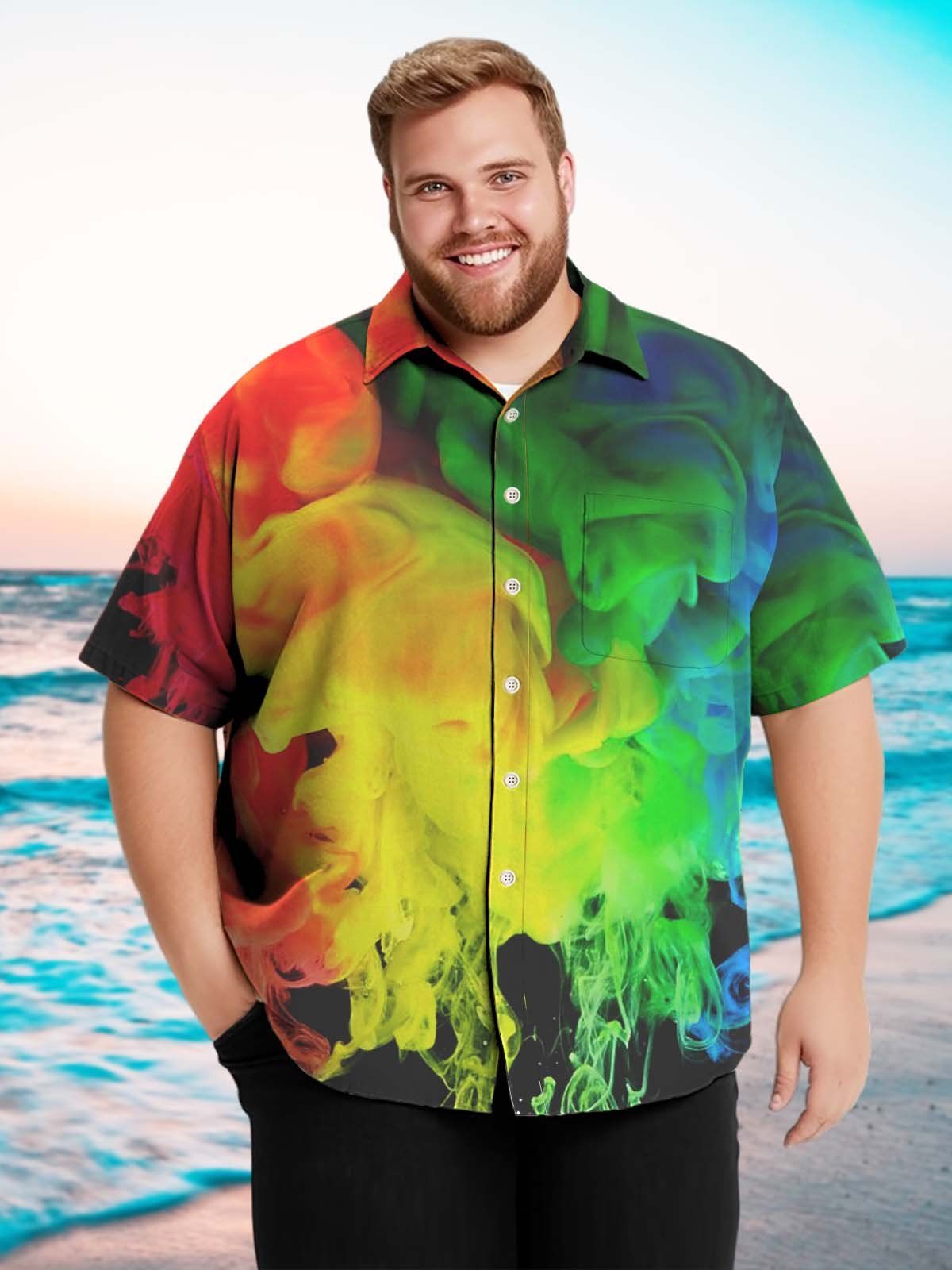 Art Big & Tall Gradient Hawaiian Shirt Colorful Fashion Hawaiian Shirt