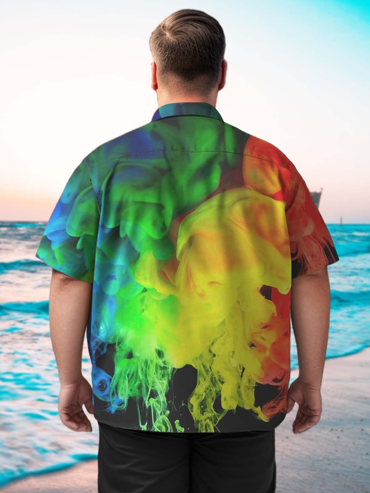 Art Big & Tall Gradient Hawaiian Shirt Colorful Fashion Hawaiian Shirt