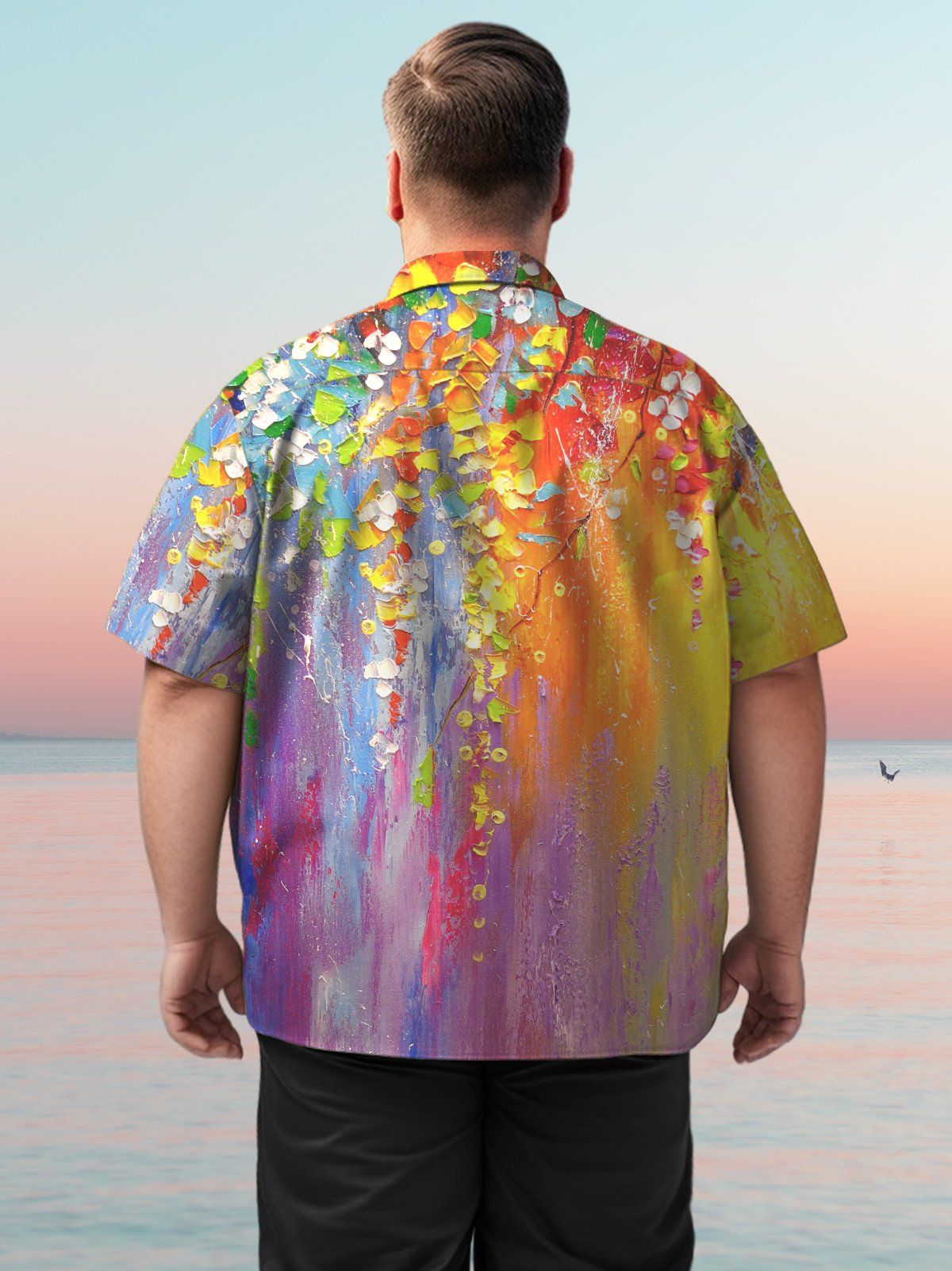 Art Big & Tall Paintings Hawaiian Shirt Colorful Leisure Hawaiian Shirt