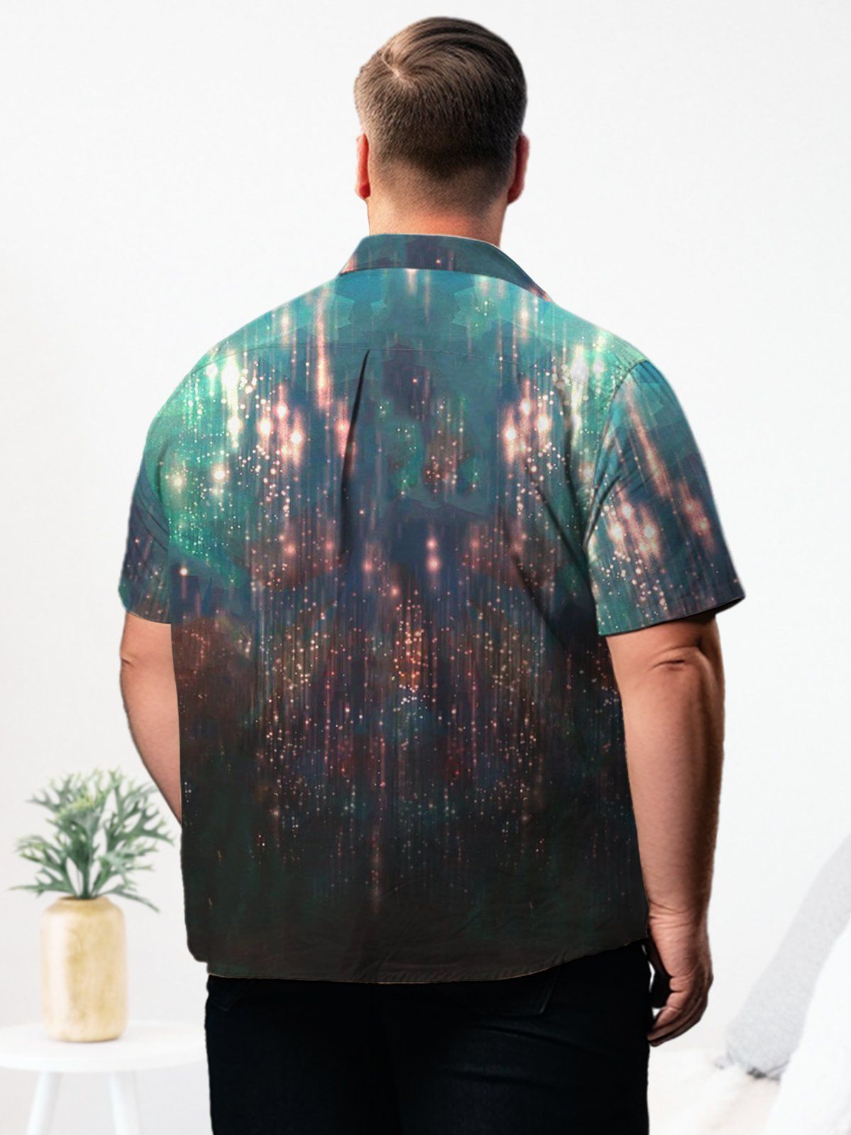 Art Big & Tall Tie-Dye Hawaiian Shirt Art Dot Liner Hawaiian Shirt