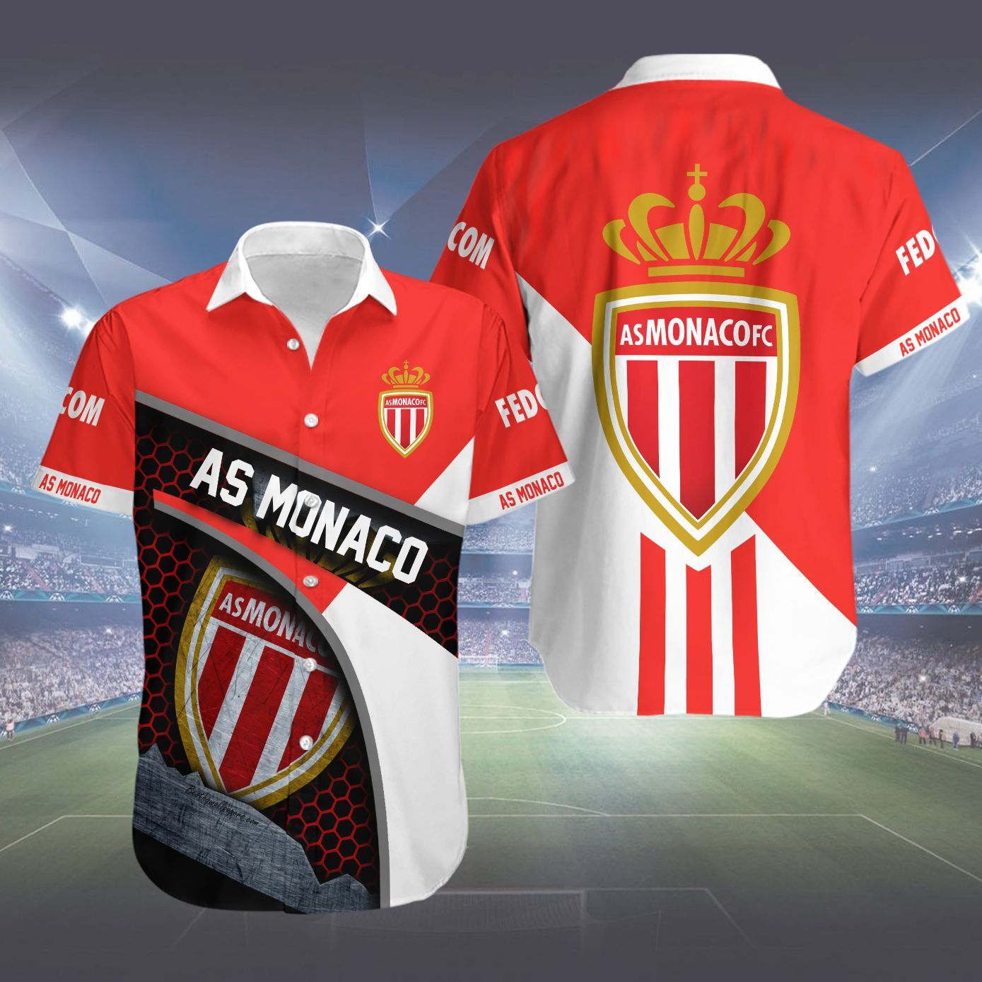 As Monaco White Red Trendy Hawaiian Shirt V2 Aloha Shirt
