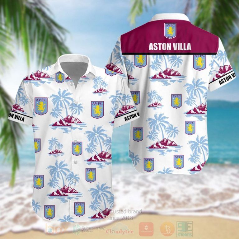 Aston Villa Fc Coconut Tree Islands Trendy Hawaiian Shirt Aloha Shirt