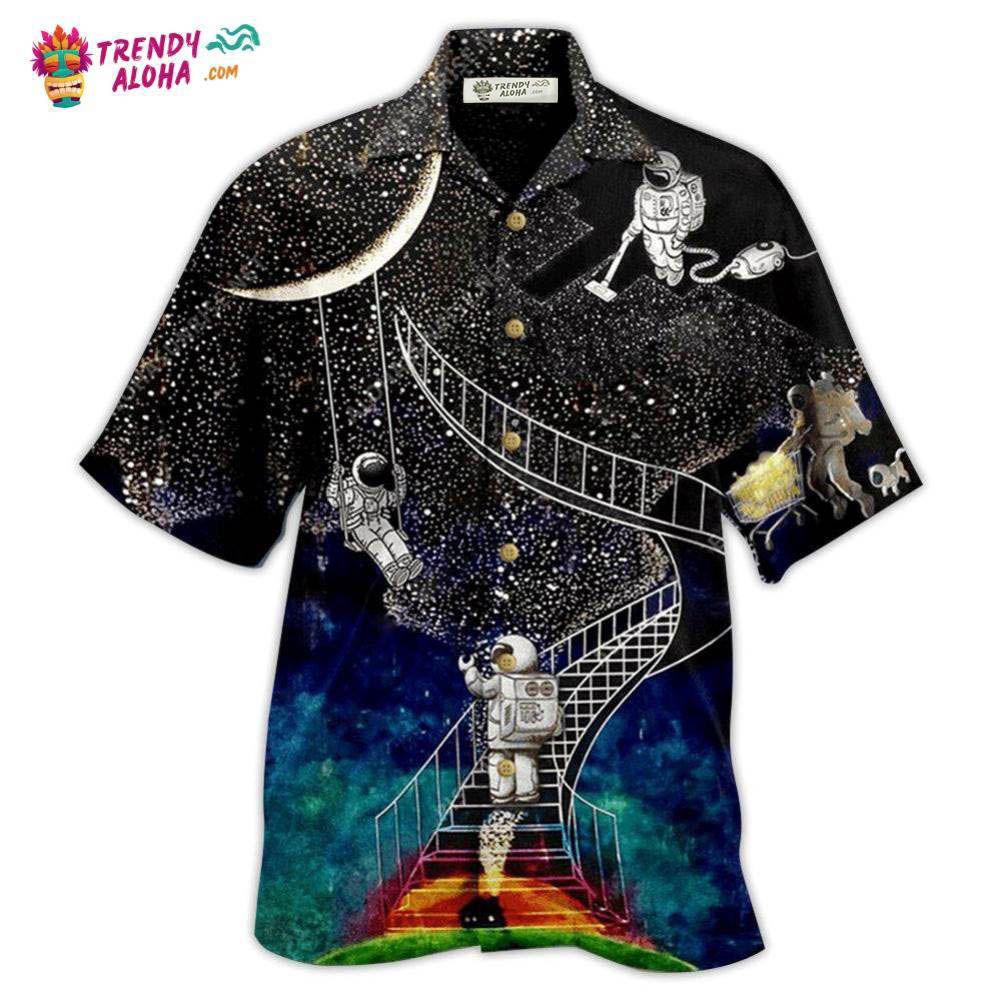 Astronaut Galaxy Climbing To The Moon Hawaiian Shirt – Trendy Aloha Astronaut Galaxy Climbing To The Moon Hawaiian Shirt – Trendy Aloha