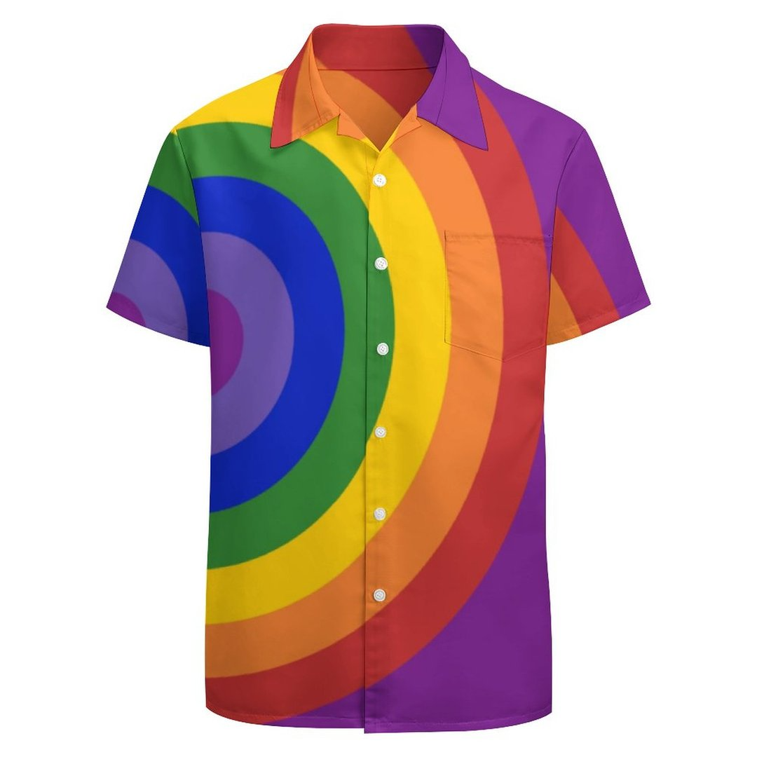 Asymmetrical Rainbow Bullseye Lgbt Pride Hawaiian Vintage Shirt Asymmetrical Rainbow Bullseye Lgbt Pride Hawaiian Vintage Shirt