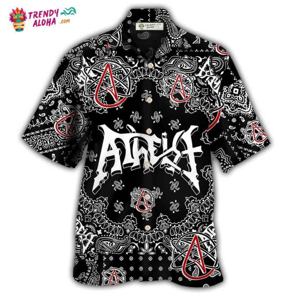 Atheist Black And White Paisley Pattern Hawaiian Shirt – Trendy Aloha