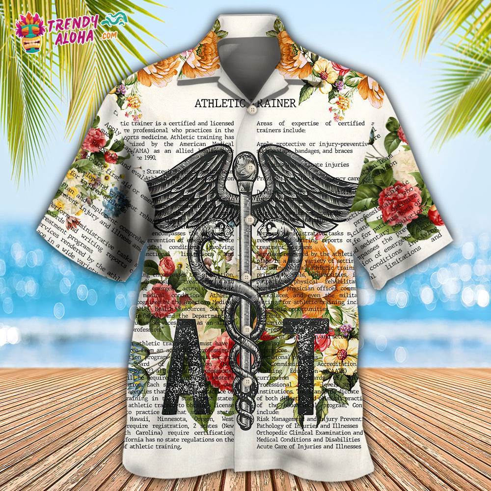 Athletic Trainer Dictionary Floral Hawaiian Shirt – Trendy Aloha