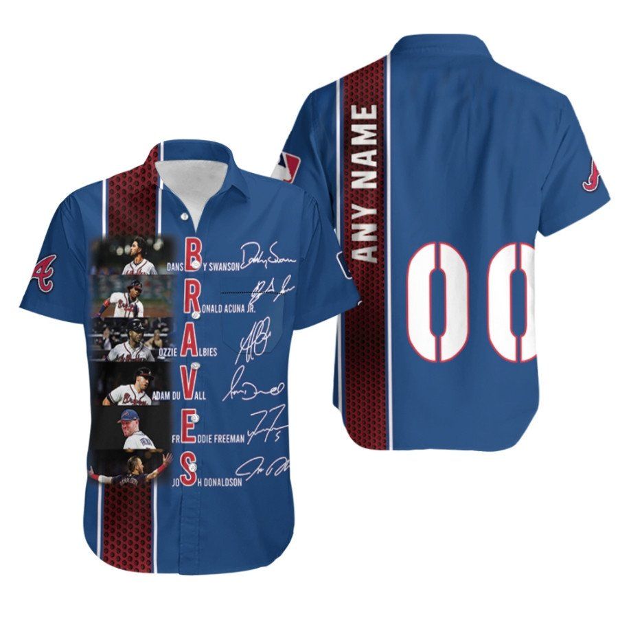 Atlanta Braves Dansby Swanson Ronald Acuna Jr. MLB 3D Designed Allover Gift With Custom Name Number For Braves Fans Hawaiian Shirt – MLB