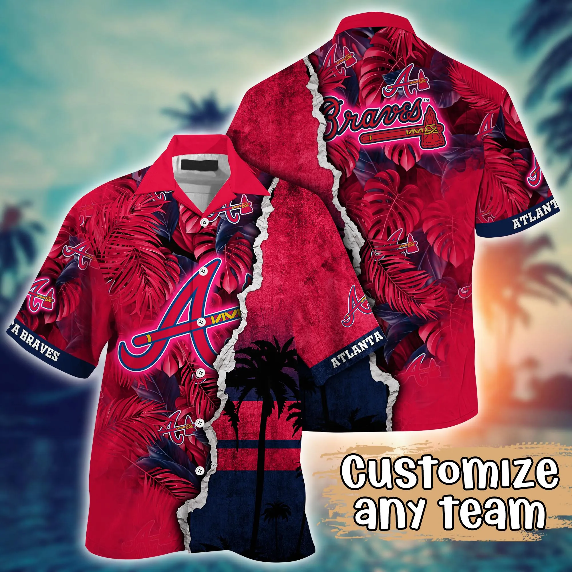 Atlanta Braves MLB Hawaiian Shirt Custom Festivals Ball Game Shirts Atlanta Braves MLB Hawaiian Shirt Custom Festivals Ball Game Shirts
