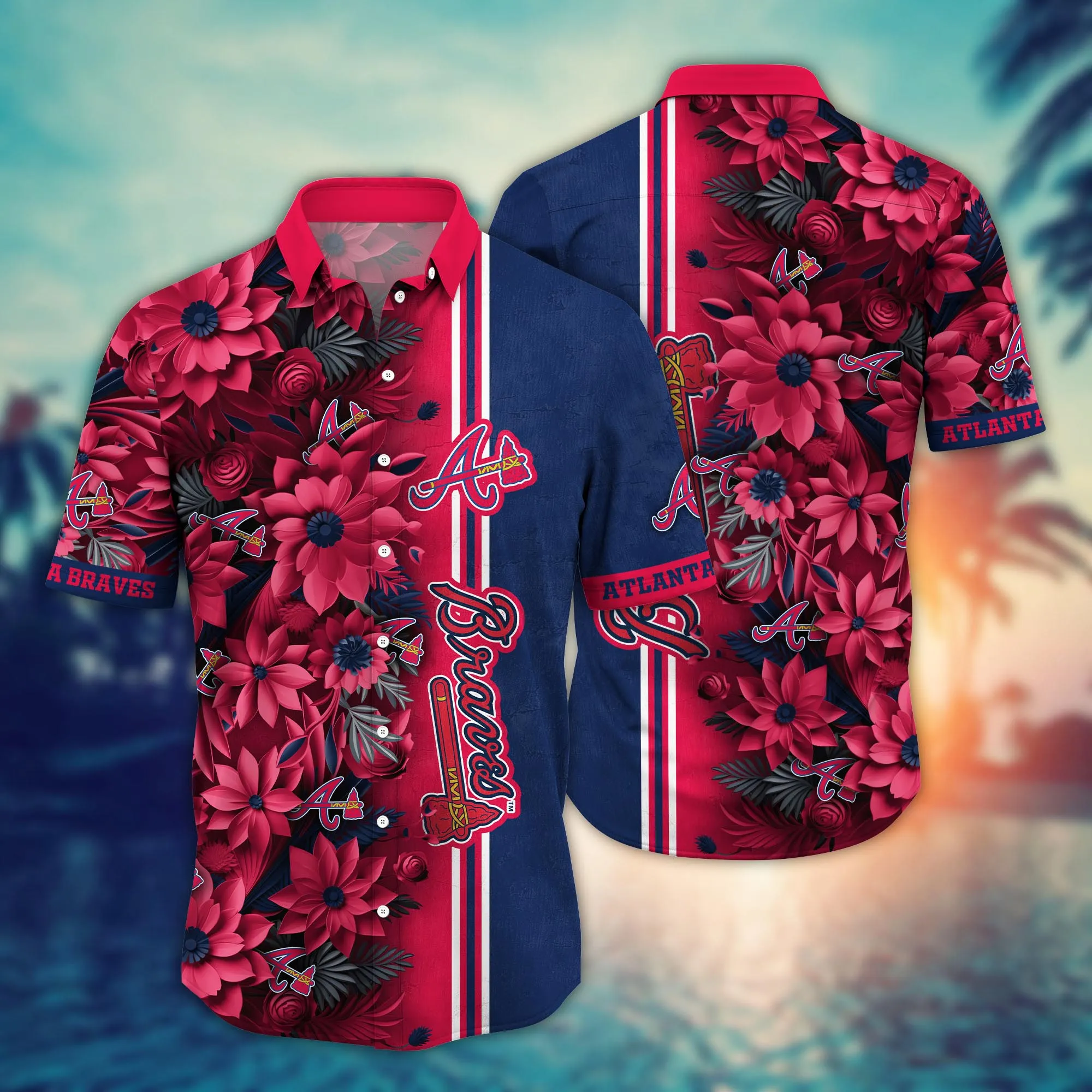 Atlanta Braves MLB Hawaiian Shirt Custom Tan Lines Aloha Shirt Atlanta Braves MLB Hawaiian Shirt Custom Tan Lines Aloha Shirt