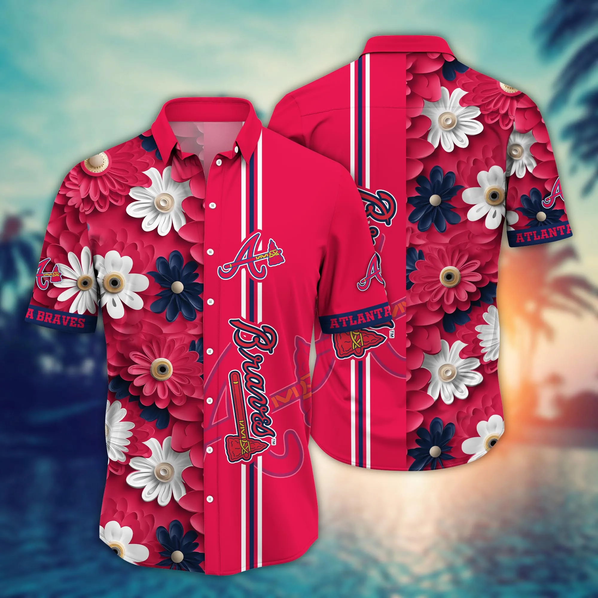 Atlanta Braves MLB Hawaiian Shirt Sea Breeze Aloha Shirt Atlanta Braves MLB Hawaiian Shirt Sea Breeze Aloha Shirt
