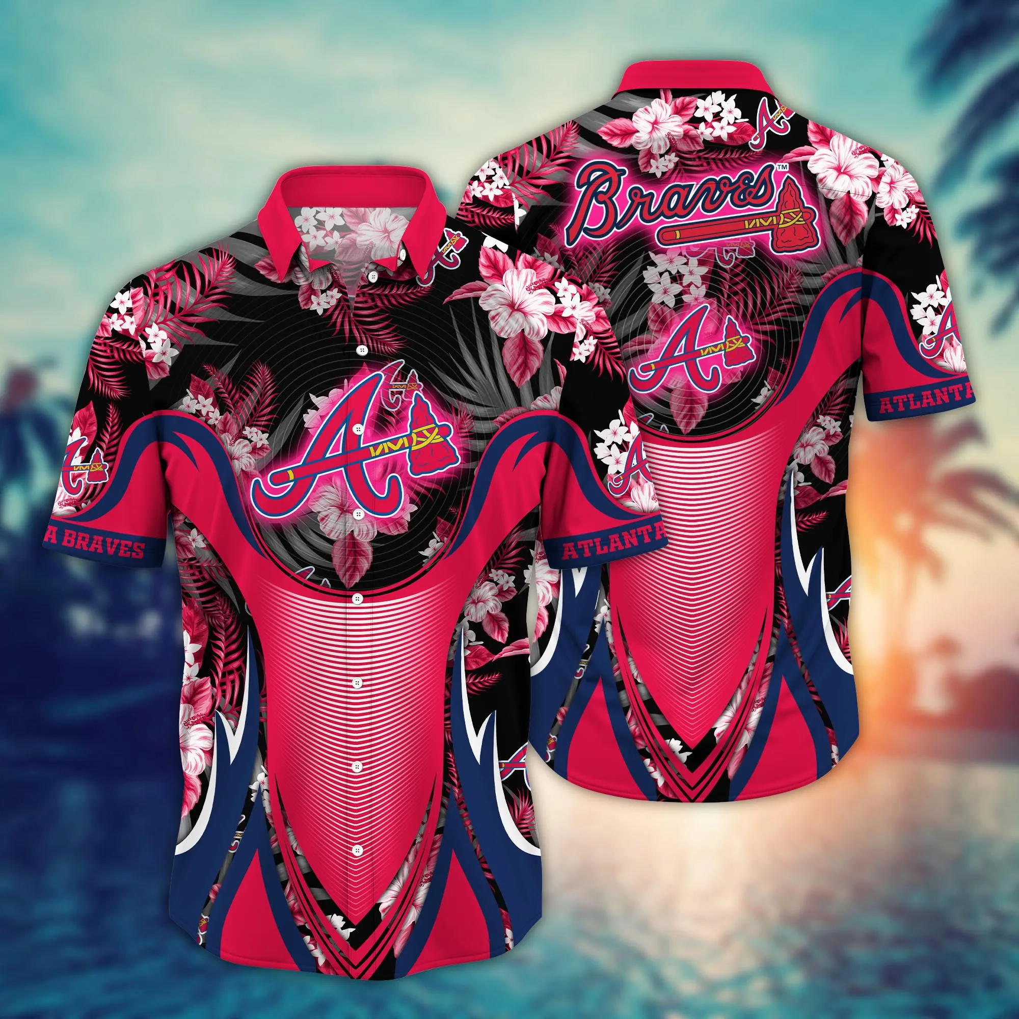 Atlanta Braves MLB Hawaiian Shirt Surfing Aloha Shirt Atlanta Braves MLB Hawaiian Shirt Surfing Aloha Shirt