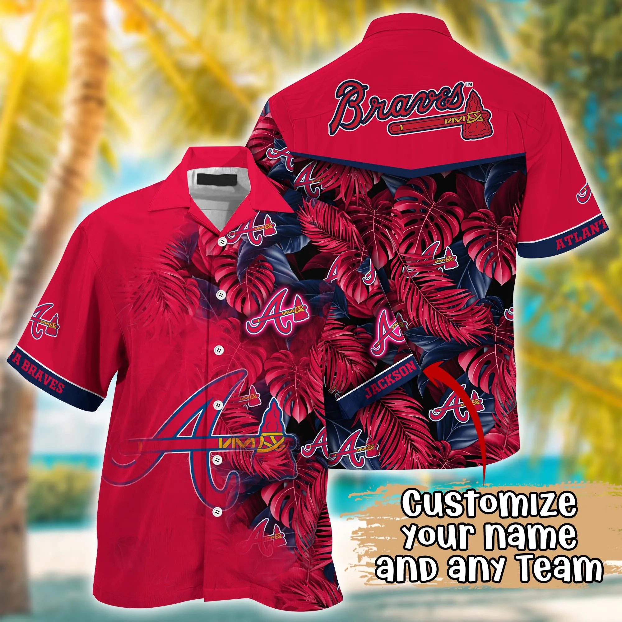Atlanta Braves MLB Summer Hawaii Shirt And Tshirt Custom Aloha Shirt Atlanta Braves MLB Summer Hawaii Shirt And Tshirt Custom Aloha Shirt