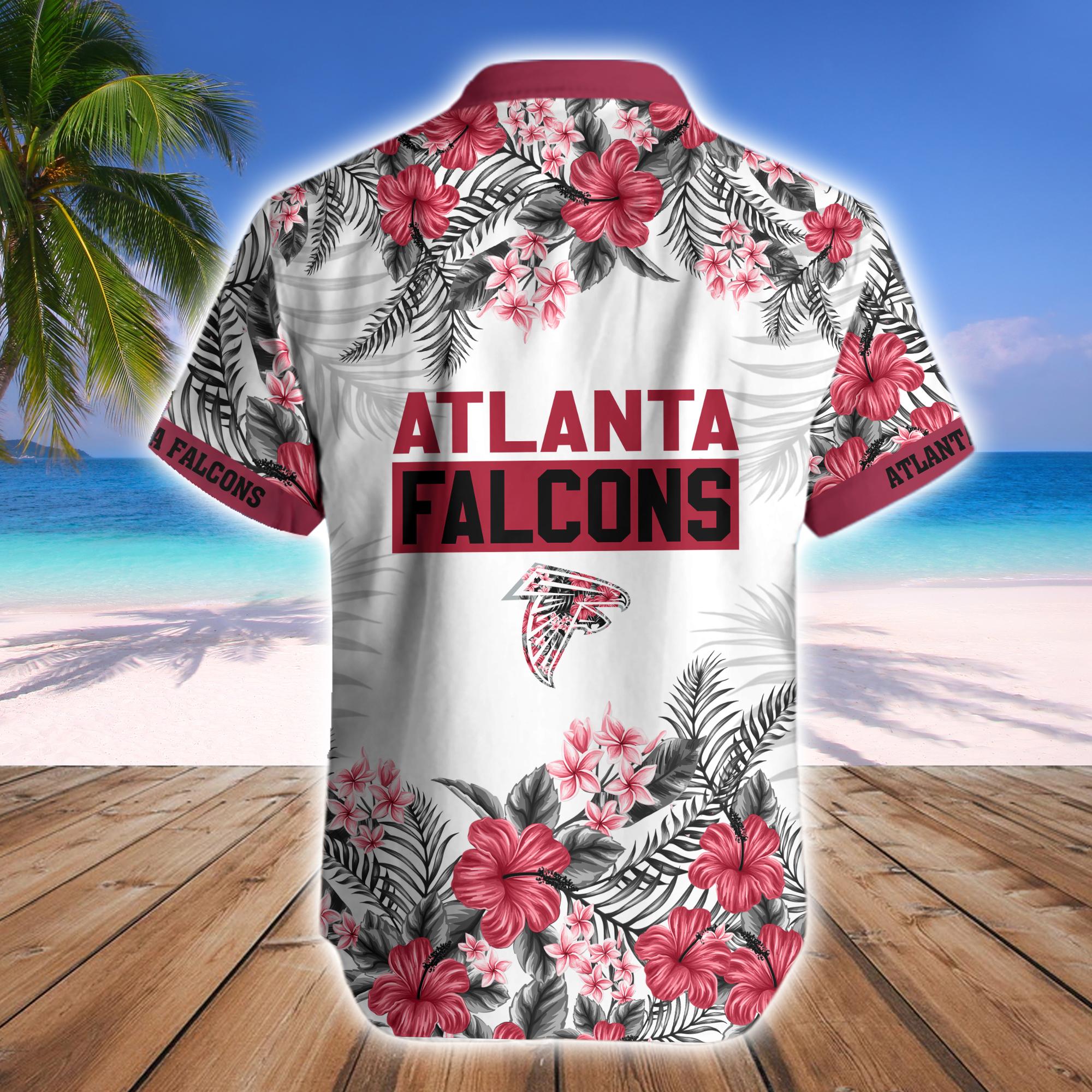 Atlanta Falcons Tropical Hawaiian Fan Shirt Shorts Sky Rise Set