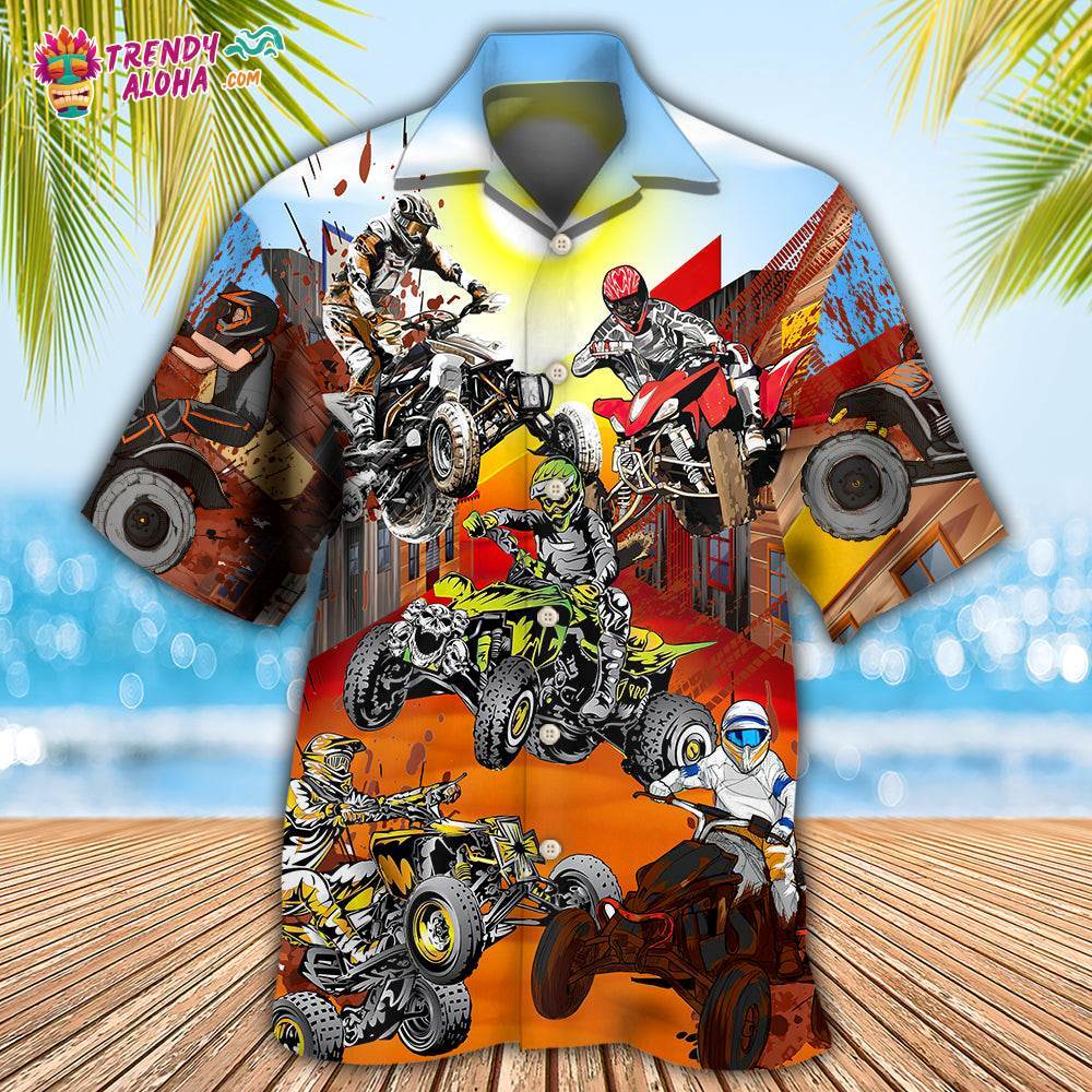 Atv Quad Riding Hard Hawaiian Shirt – Trendy Aloha
