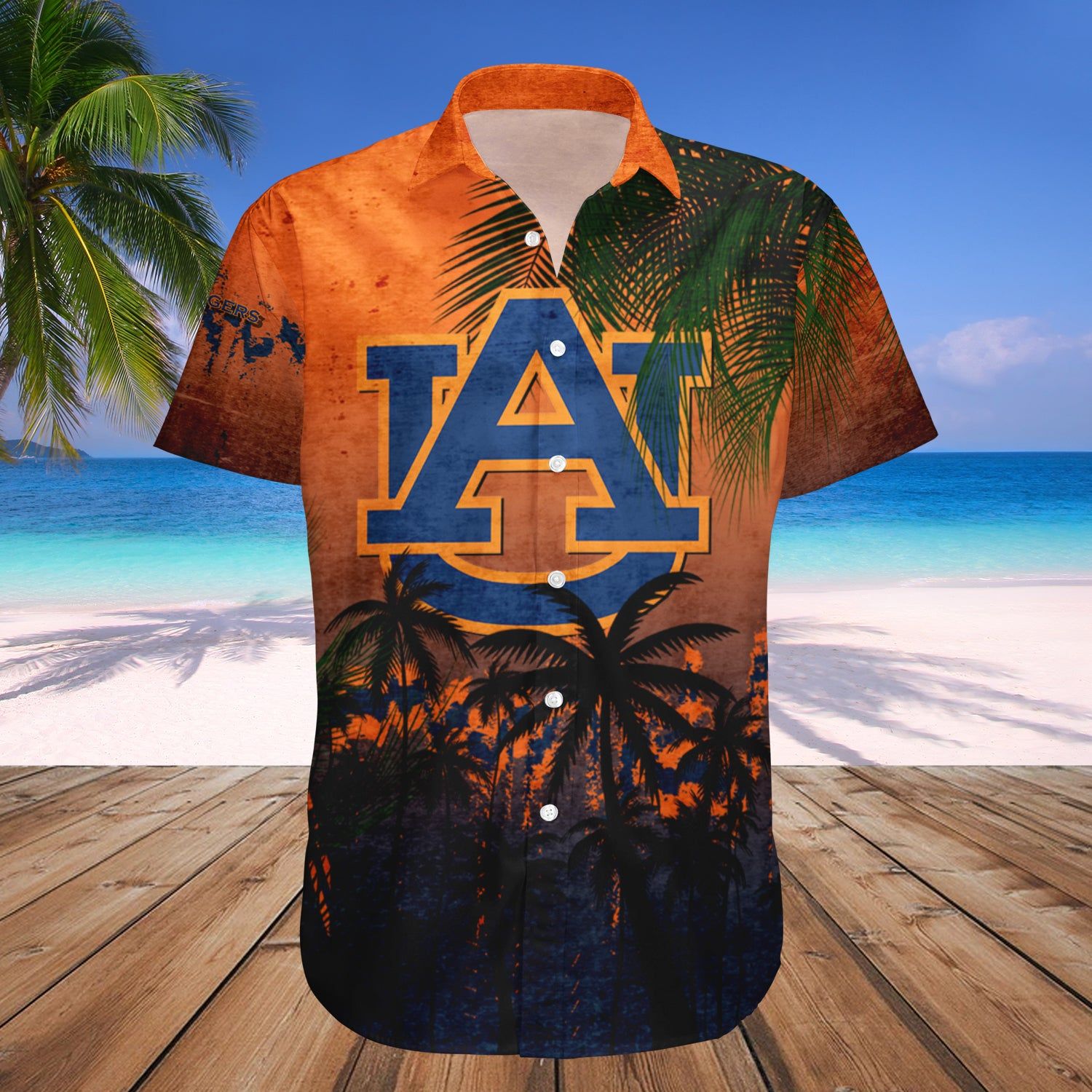 Auburn Tigers Hawaii Shirt Coconut Tree Tropical Grunge – NCAA