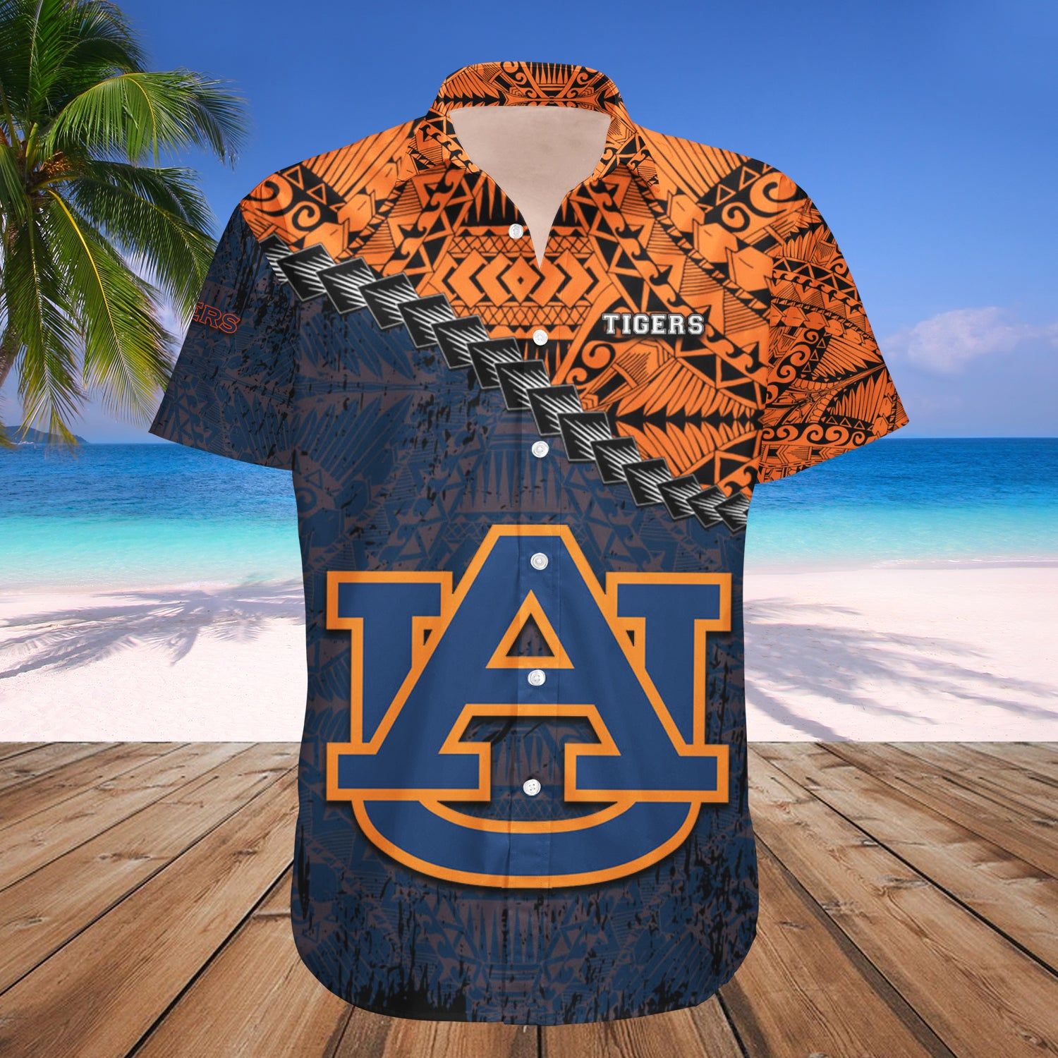 Auburn Tigers Hawaii Shirt Grunge Polynesian Tattoo – NCAA