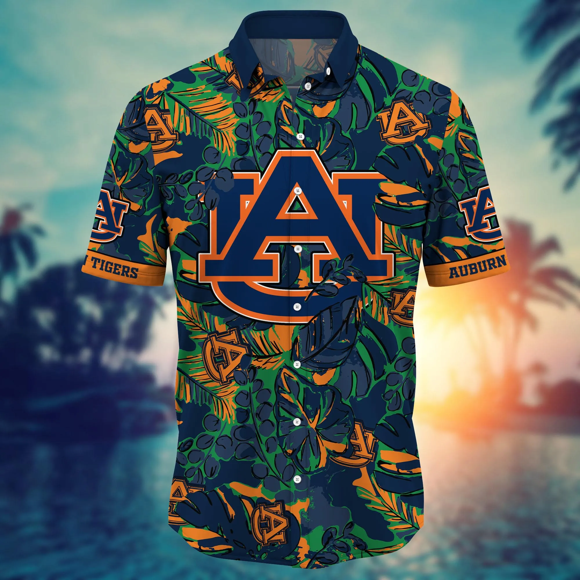 Auburn Tigers NCAA Hawaiian Shirt Ocean Waves Aloha Shirt
